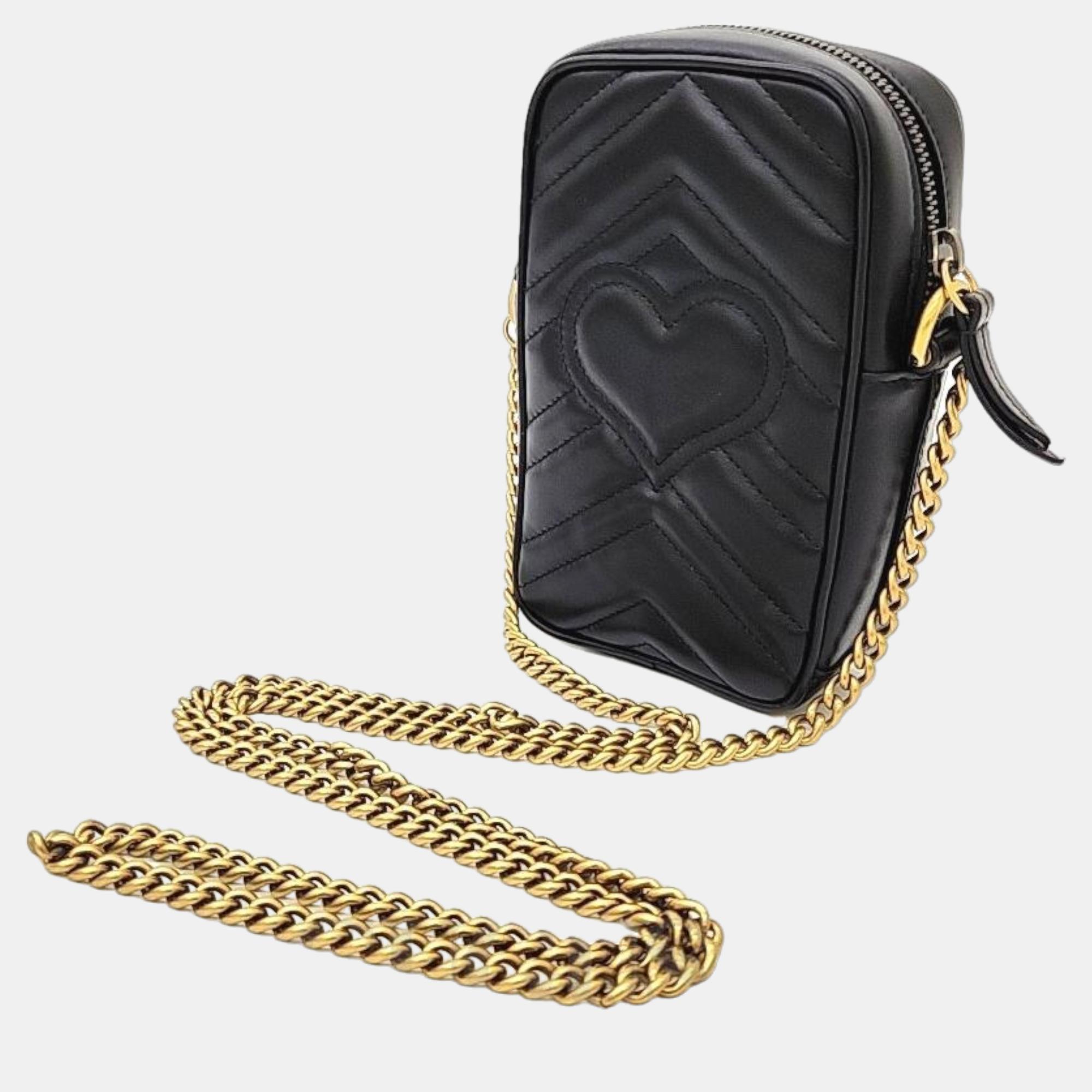 

Gucci GG Marmont Mini Bag (598597), Black