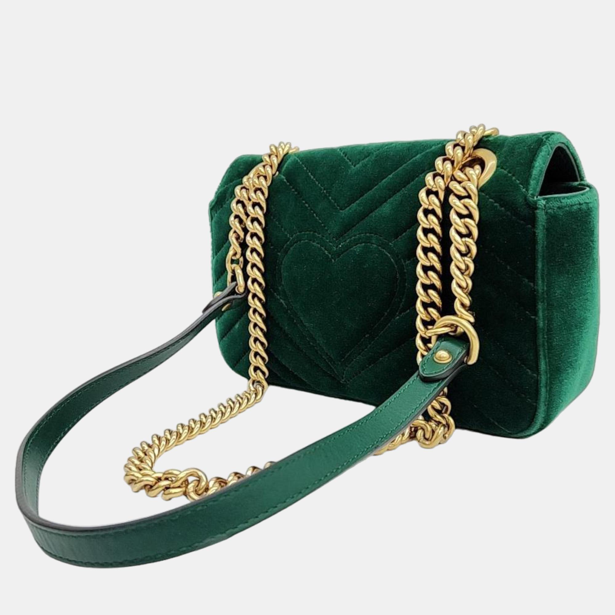 

Gucci Matrasse Velvet Shoulder Bag (446744), Green