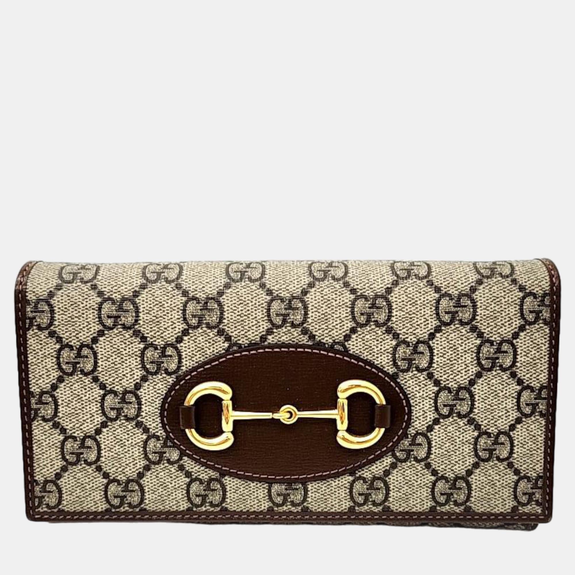 

Gucci Beige/Ebony/Brown Horsebit Chain Crossbody Bag