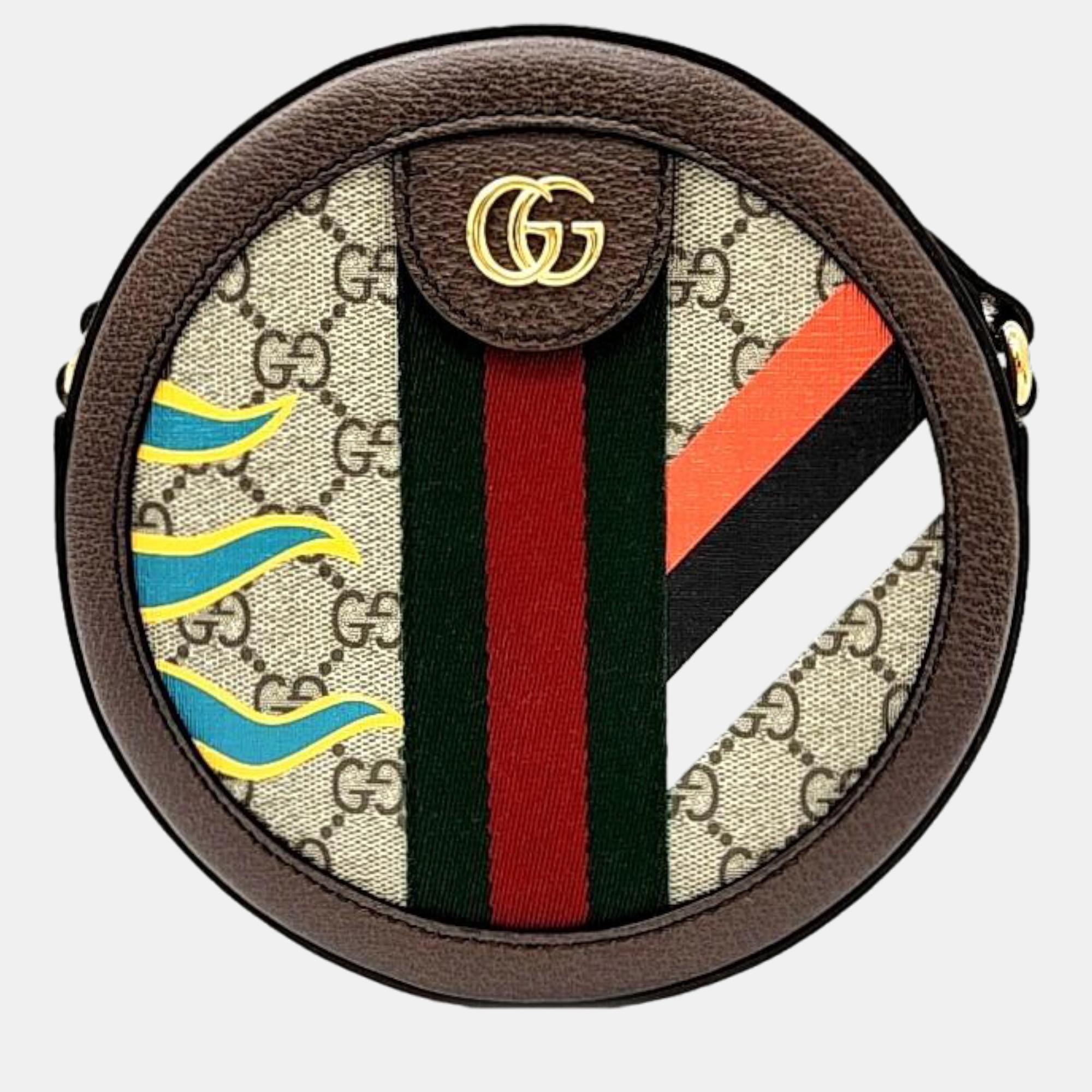 

Gucci Ophidia Round Cross Bag (574978), Beige
