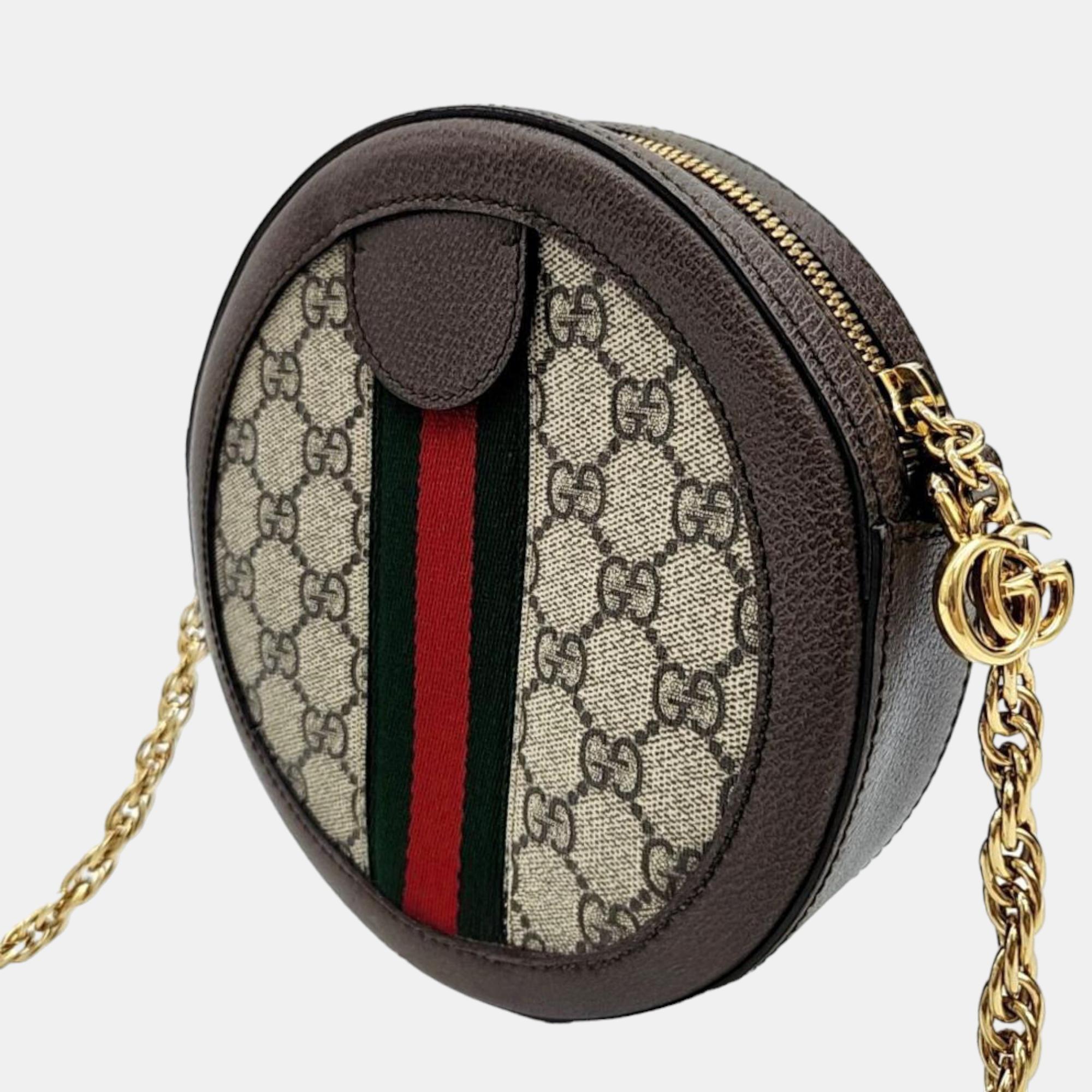 

Gucci Ophidia Mini GG Round Shoulder Bag (550618), Beige