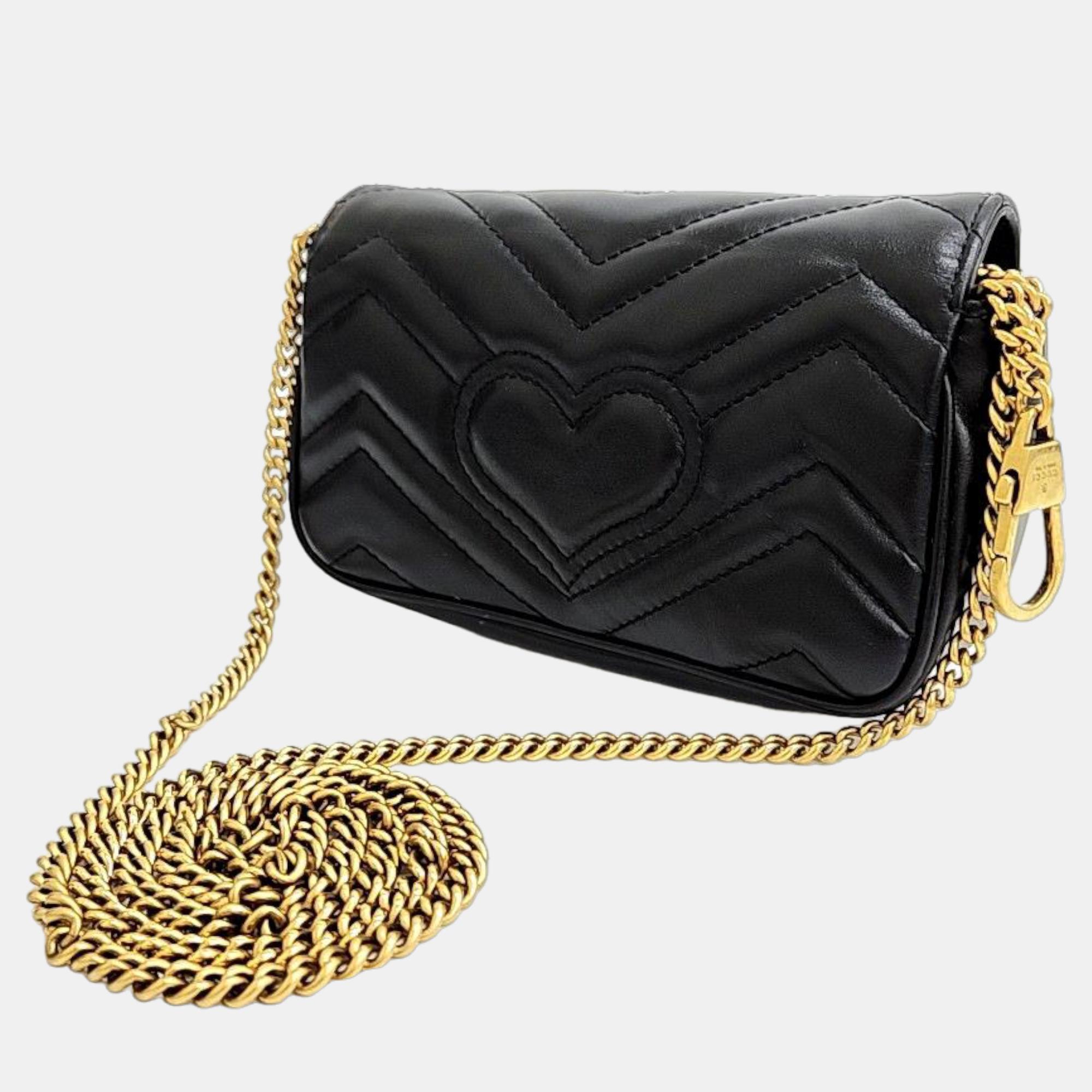 

Gucci Matrace Super Mini Cross Bag (476433), Black