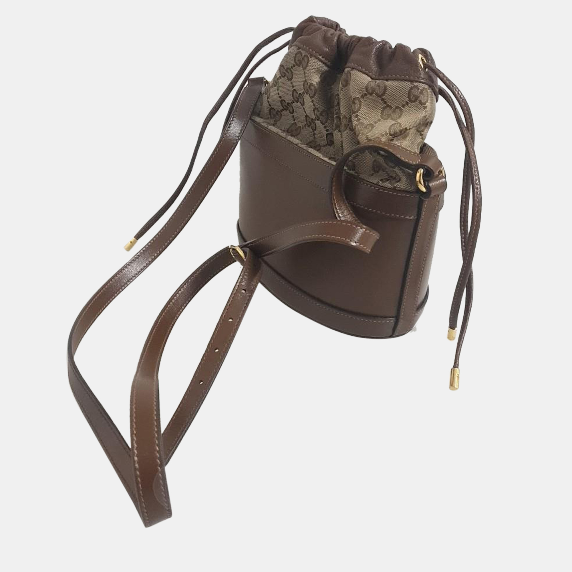 

Gucci 1955 Horsebit Bucket Bag (602118), Brown