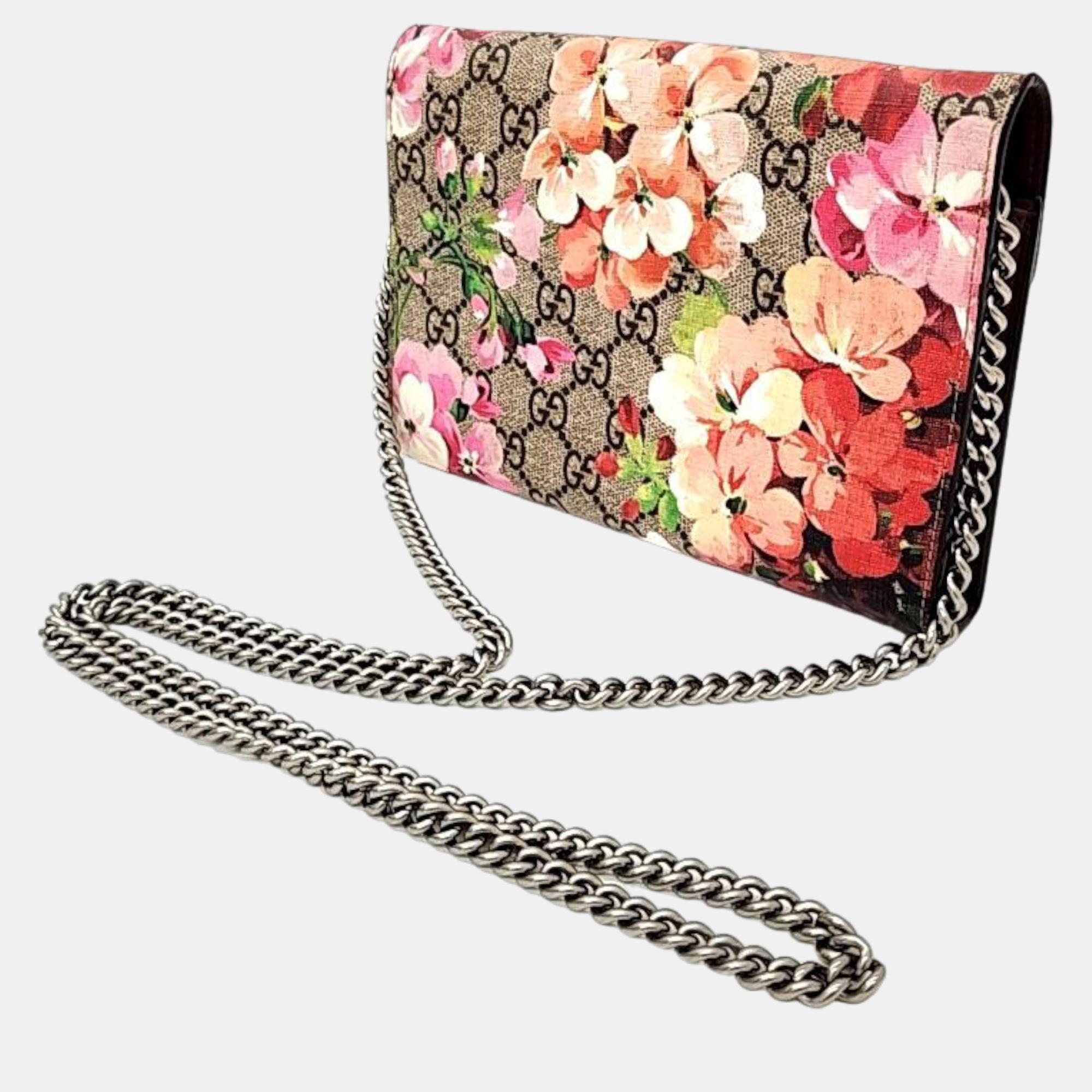 

Gucci Bloom Supreme Mini Chain Bag (401231), Beige