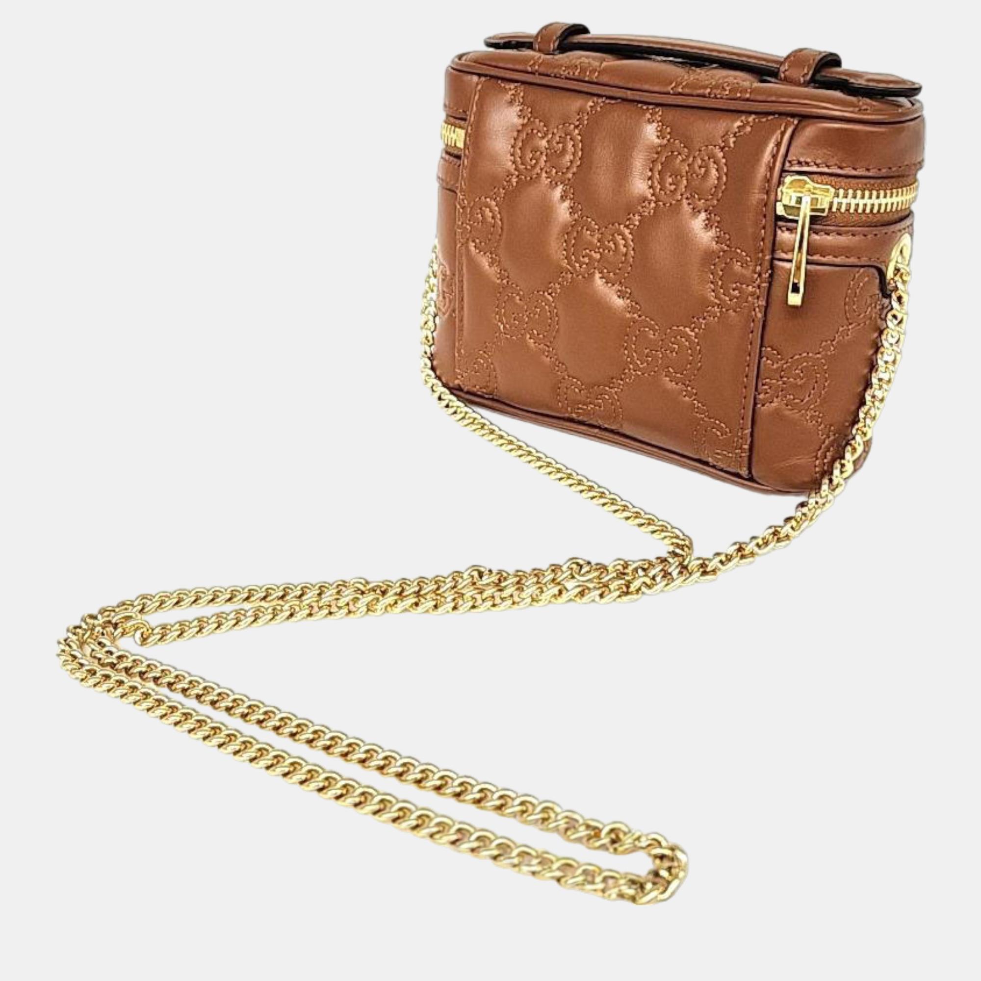 

Gucci GG Matrace top handle mini bag (723770), Brown