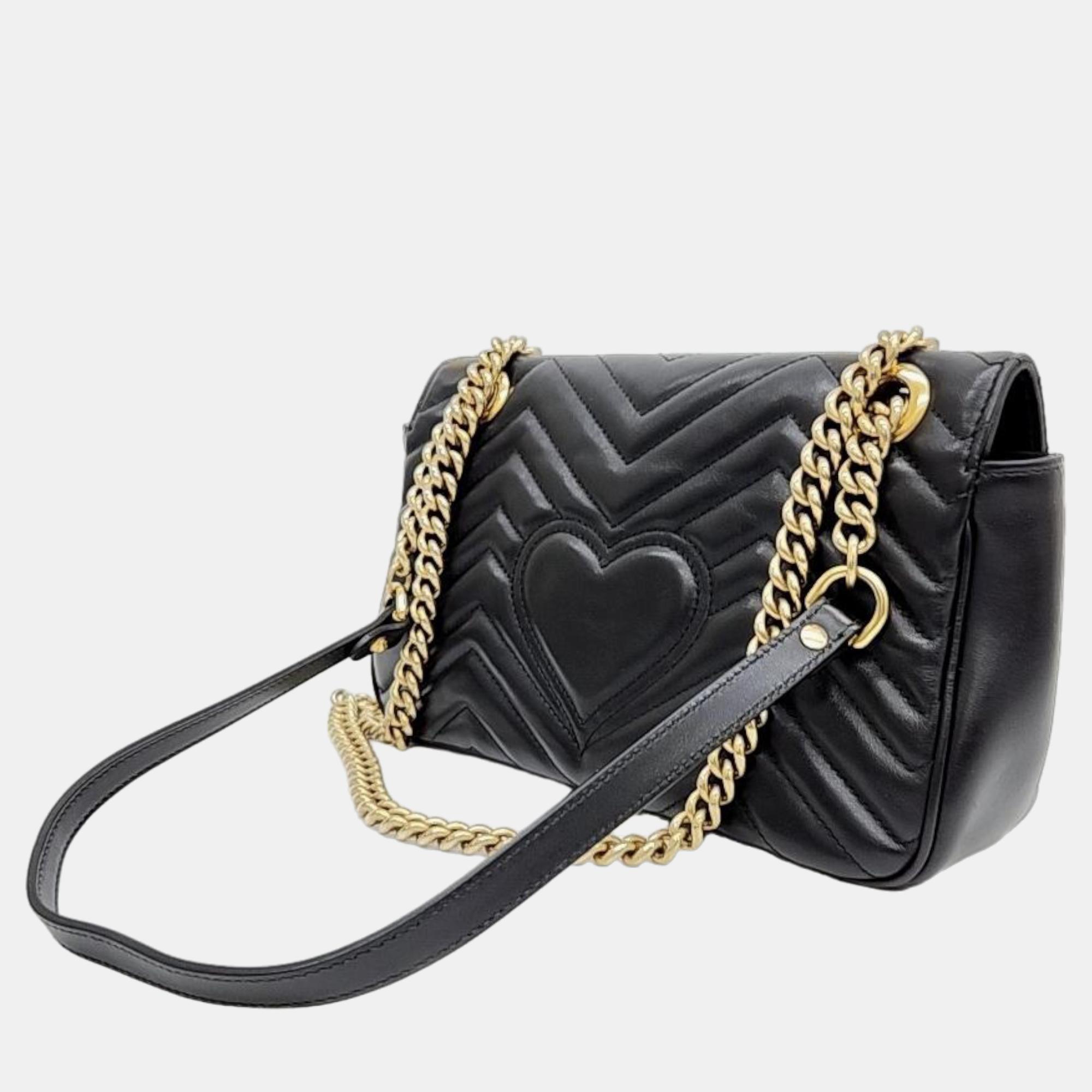 

Gucci Marmont Matrace Shoulder Bag (443497), Black