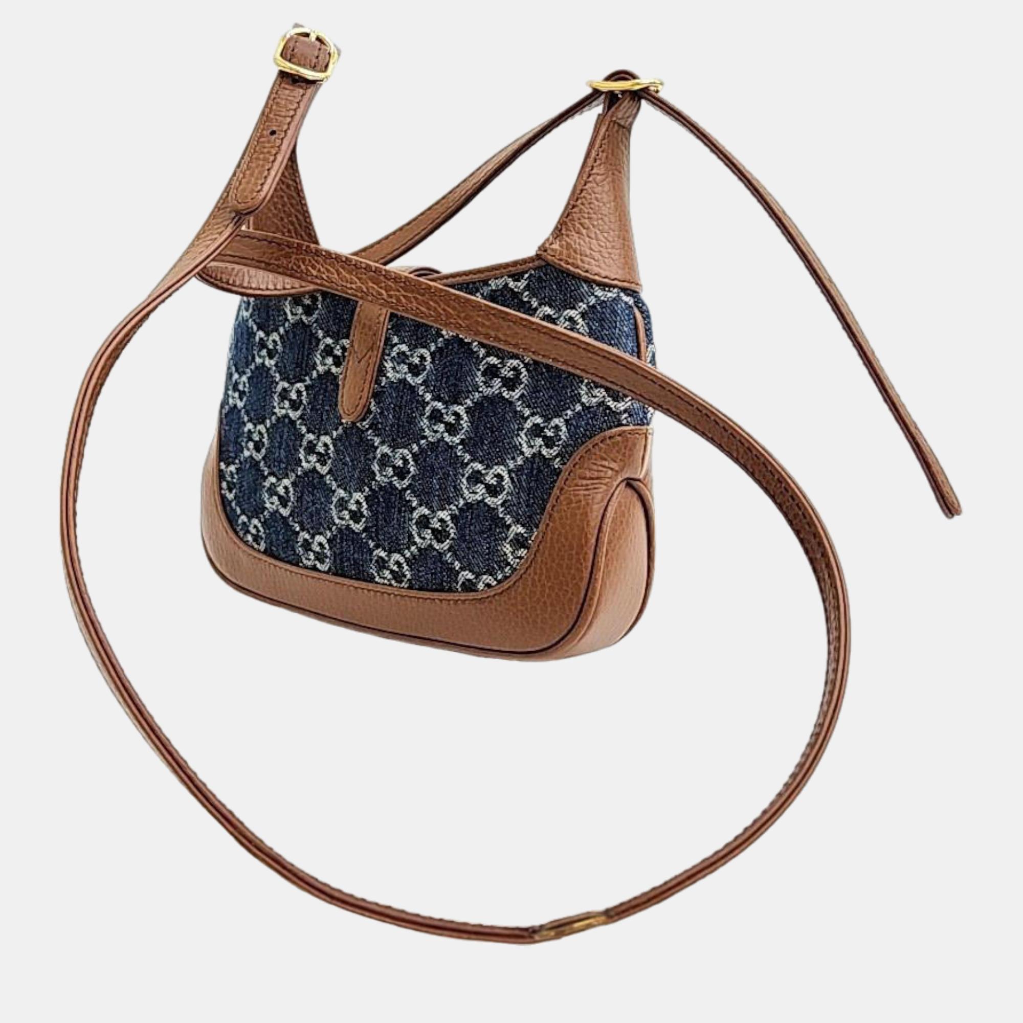 

Gucci Denim Jackie 1961 Mini Hobo Bag (637092), Blue