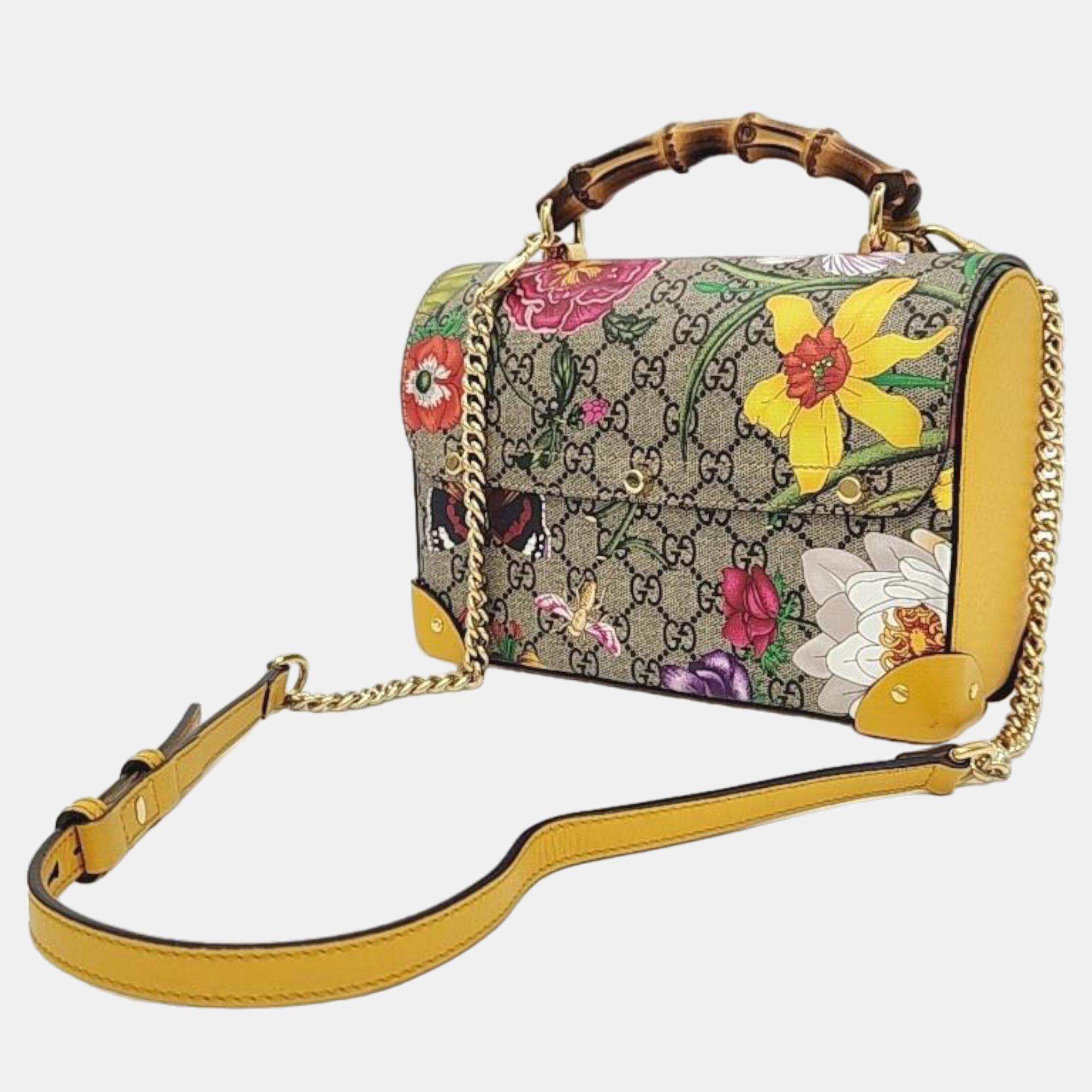 

Gucci Flora Small Bamboo Shoulder Bag (603221), Multicolor