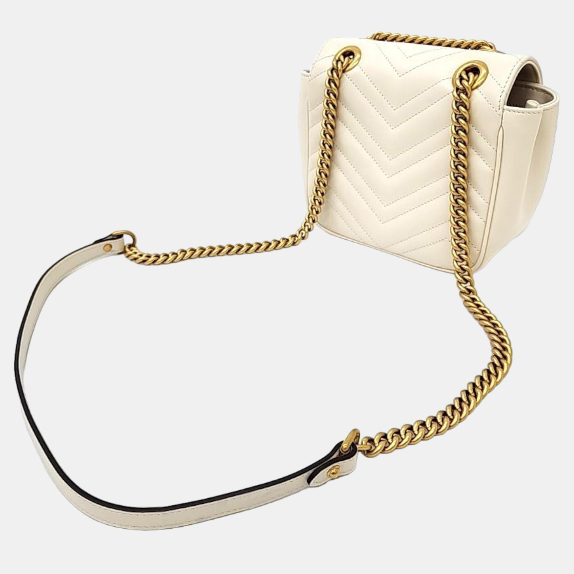 

Gucci Marmont Matrace Mini Bag (739682), White