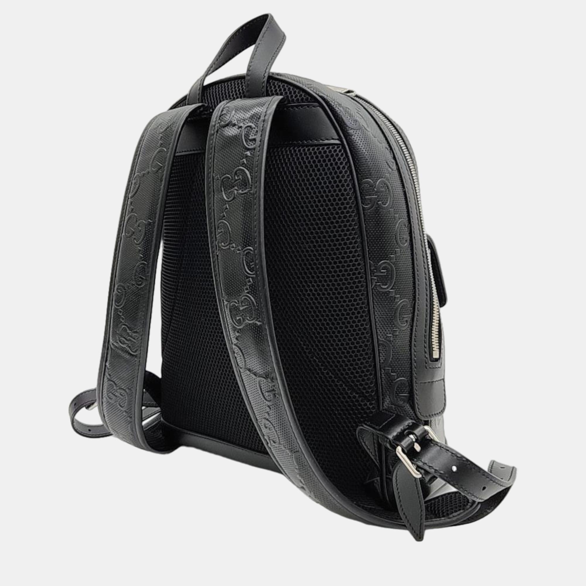 

Gucci GG Embossed Backpack (658579), Black