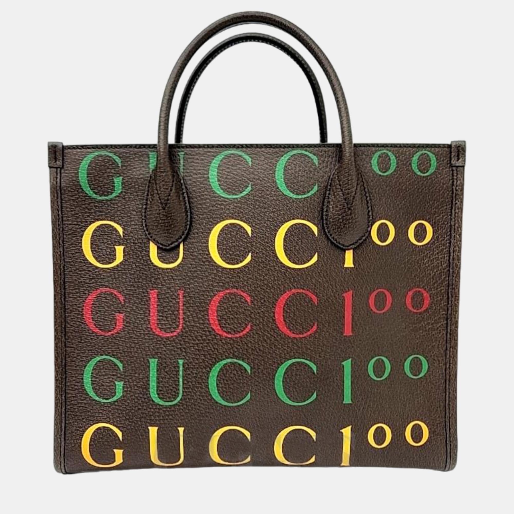 

Gucci 100 Small Tote and Shoulder Bag (680956), Brown