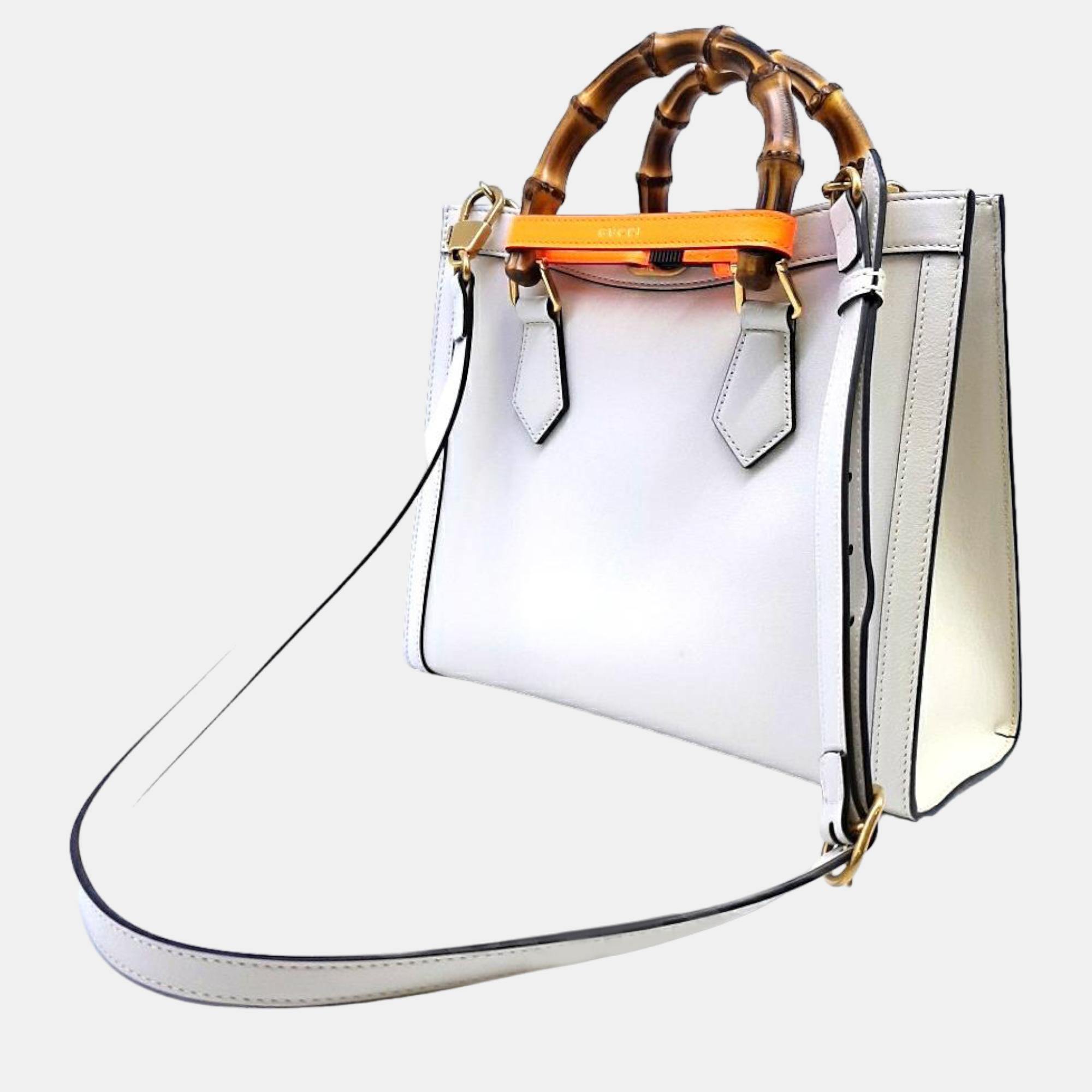

Gucci Diana Bamboo Tote Bag Small (660195), White