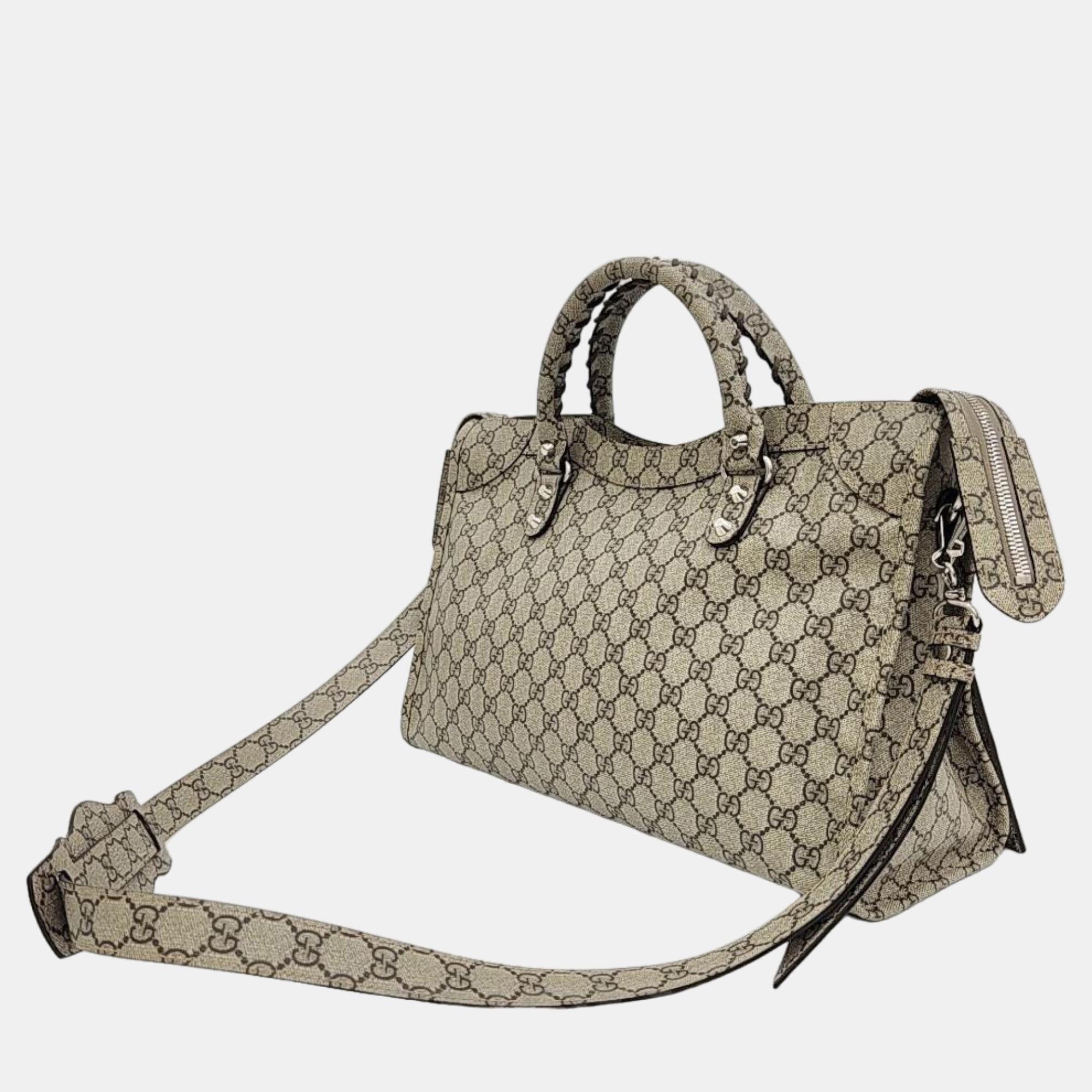 

Gucci Beige Canvas Tote Shoulder Bag