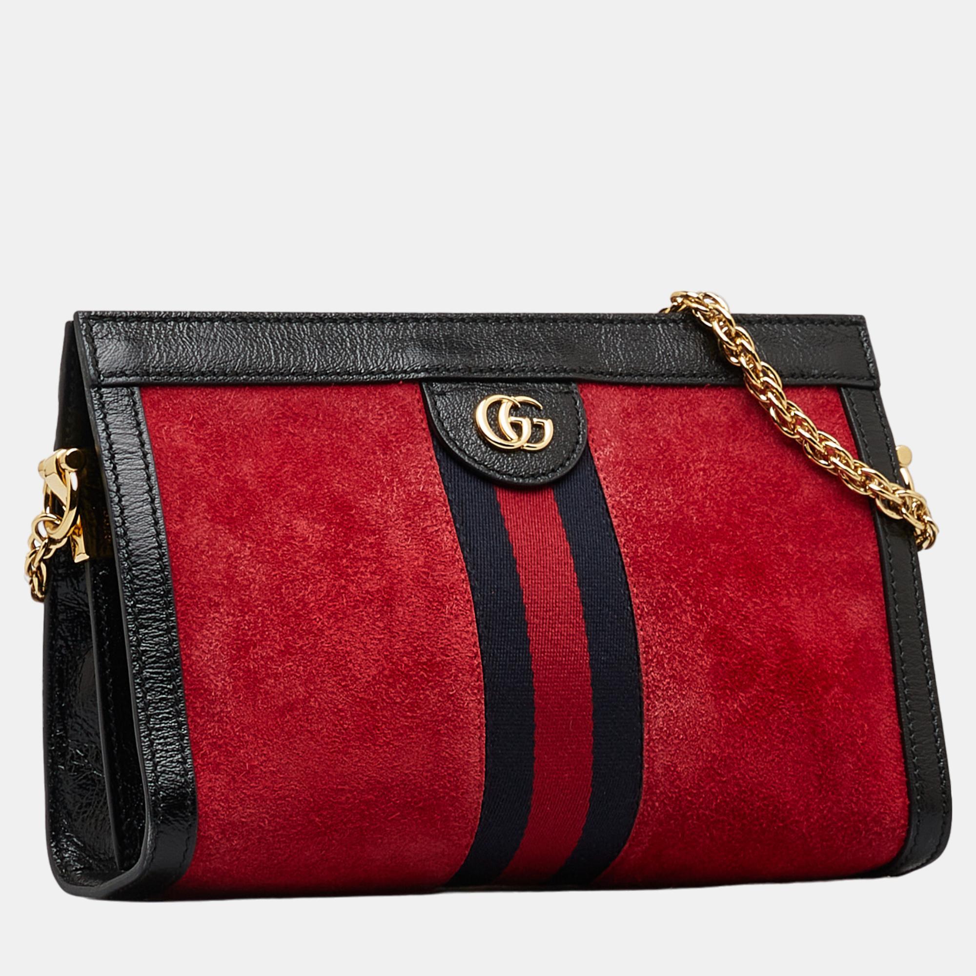 

Gucci Red Small Ophidia Chain Crossbody