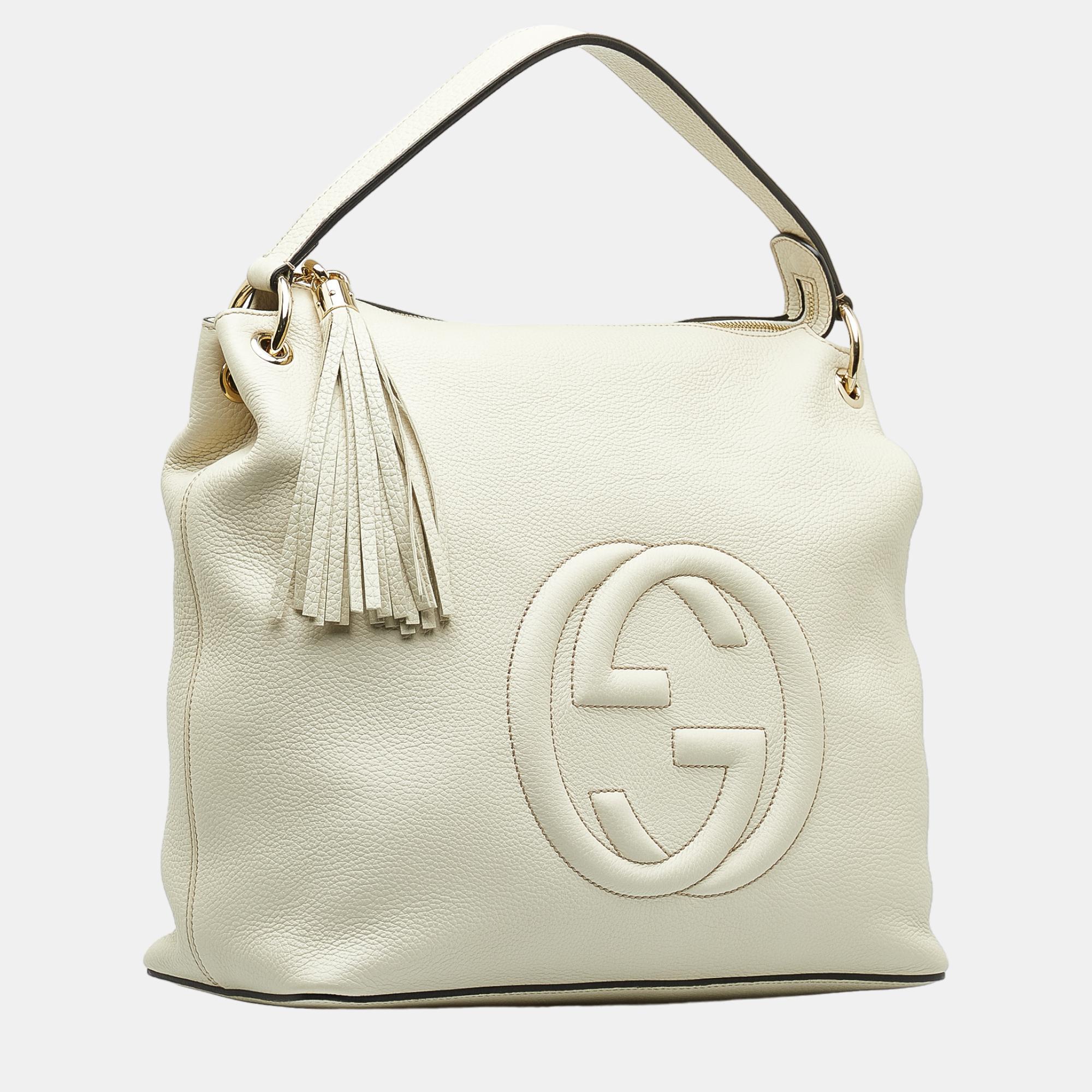 

Gucci White Large Soho Satchel