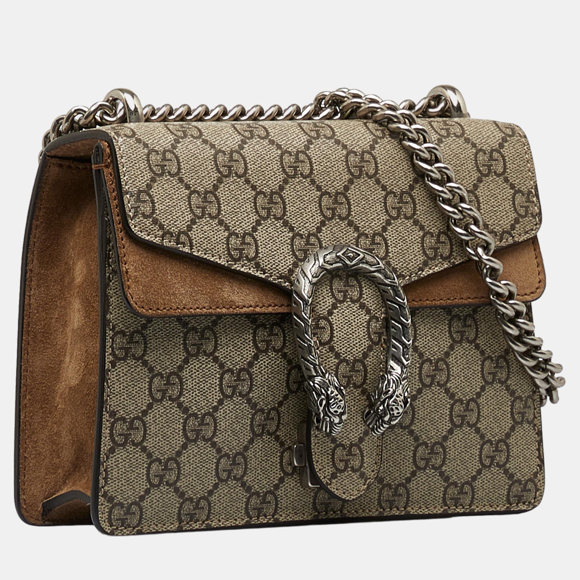 

Gucci Beige/Brown Mini GG Supreme Dionysus Crossbody Bag