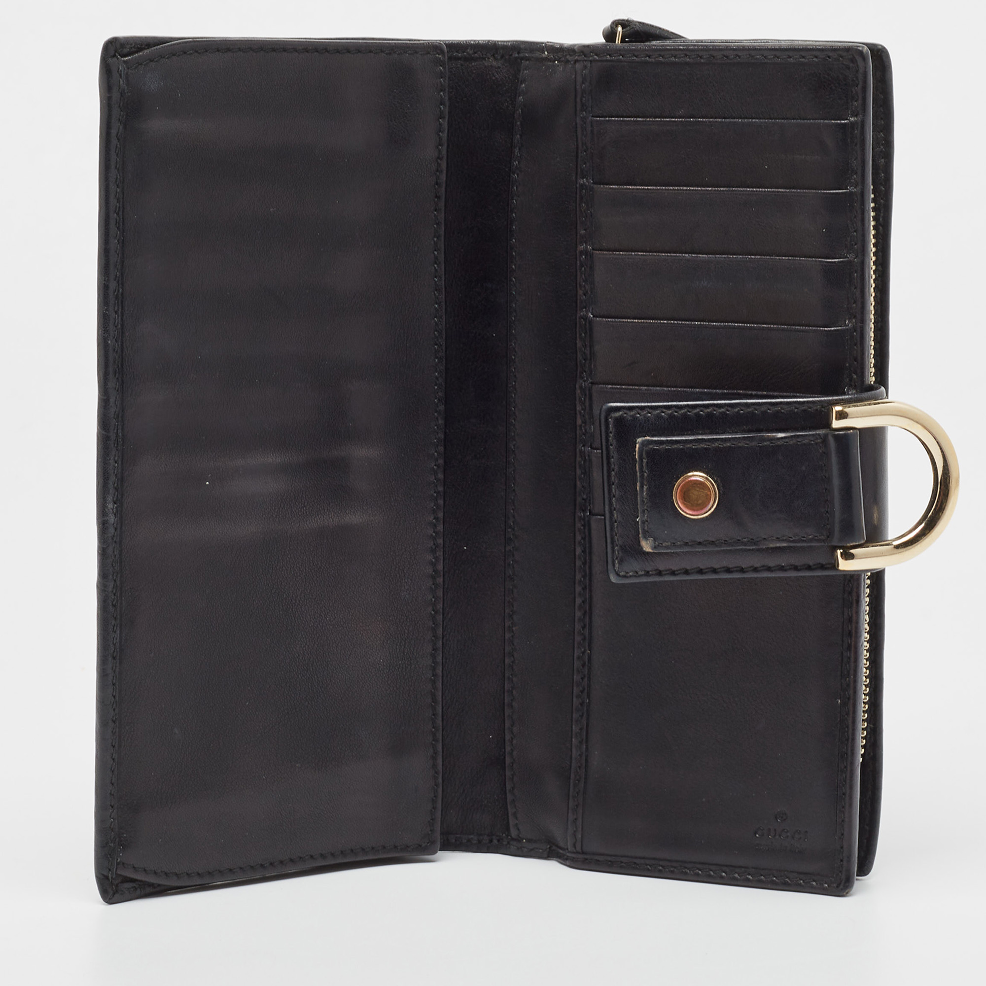 

Gucci Black Guccissima Leather Abbey Continental Wallet