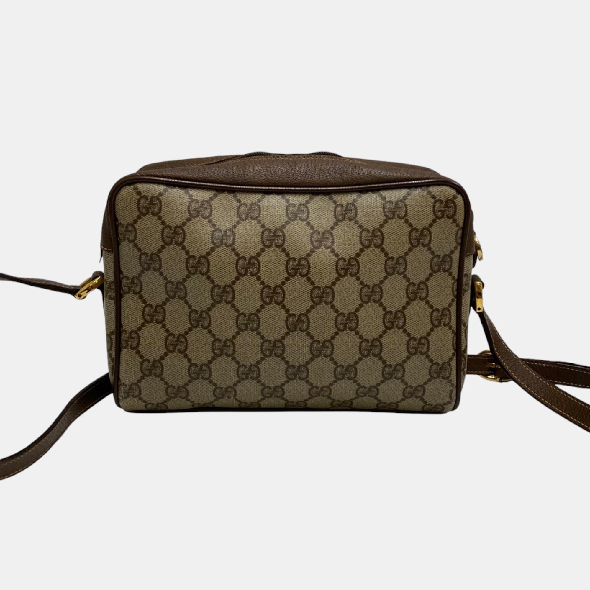 

Gucci Brown Canvas GG Canvas Ophidia Crossbody Bag, Beige