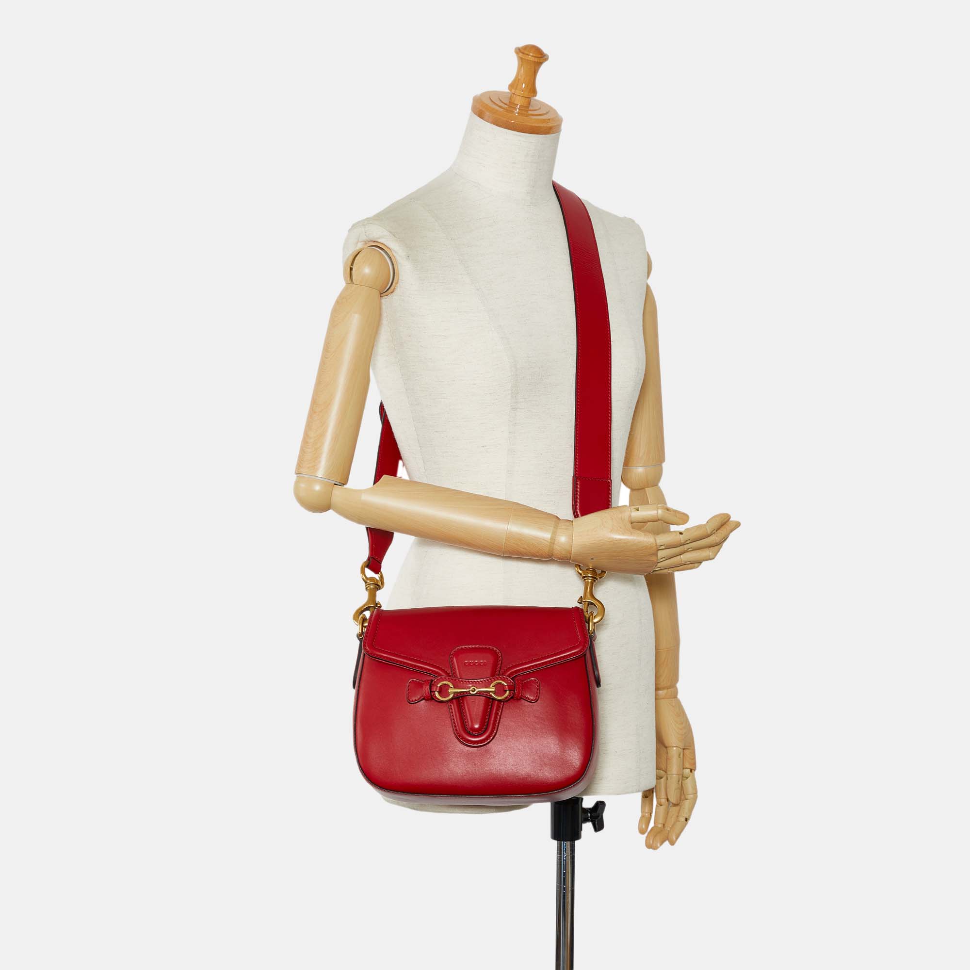 

Gucci Leather Lady Web Crossbody Bag, Red