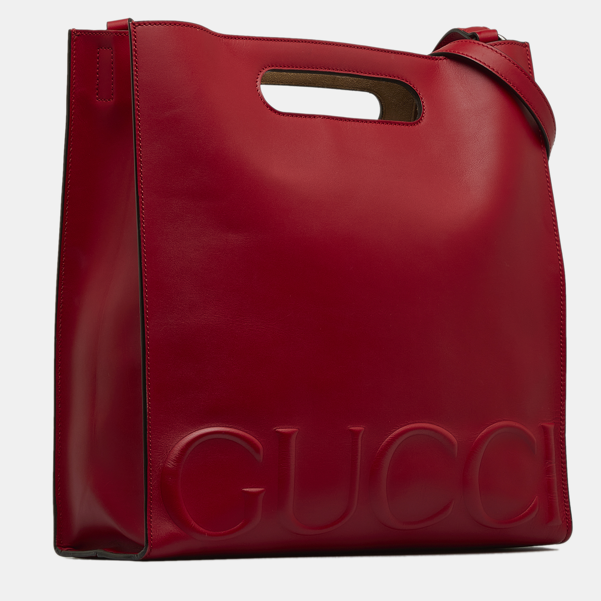 

Gucci Medium Logo-Embossed  Tote Bag, Red