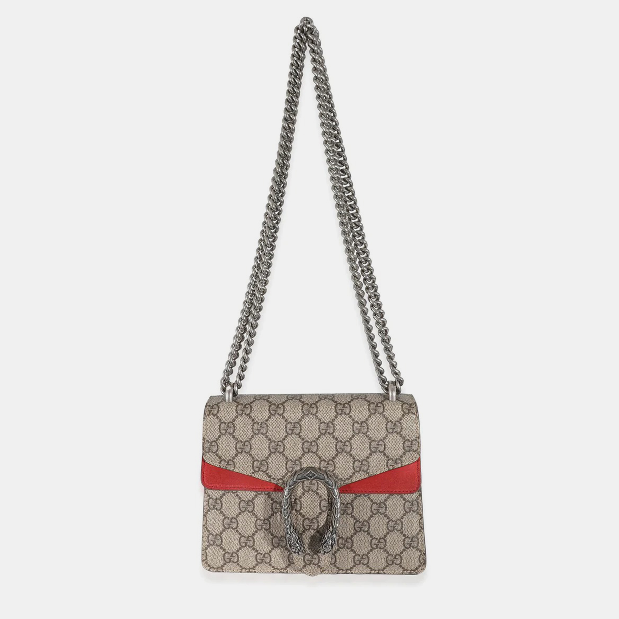 

Gucci Red Suede GG Supreme Mini Dionysus Bag, Beige