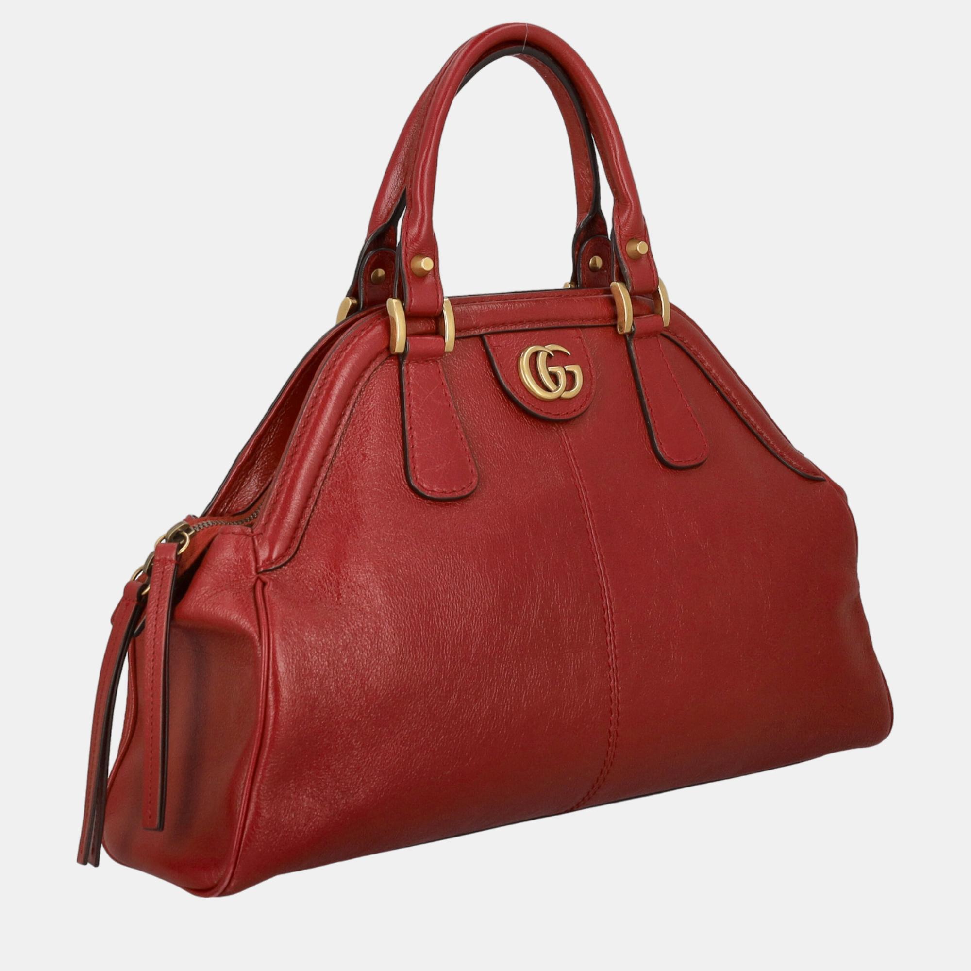 

Gucci Re(Belle) - Women's Leather Handbag - Burgundy