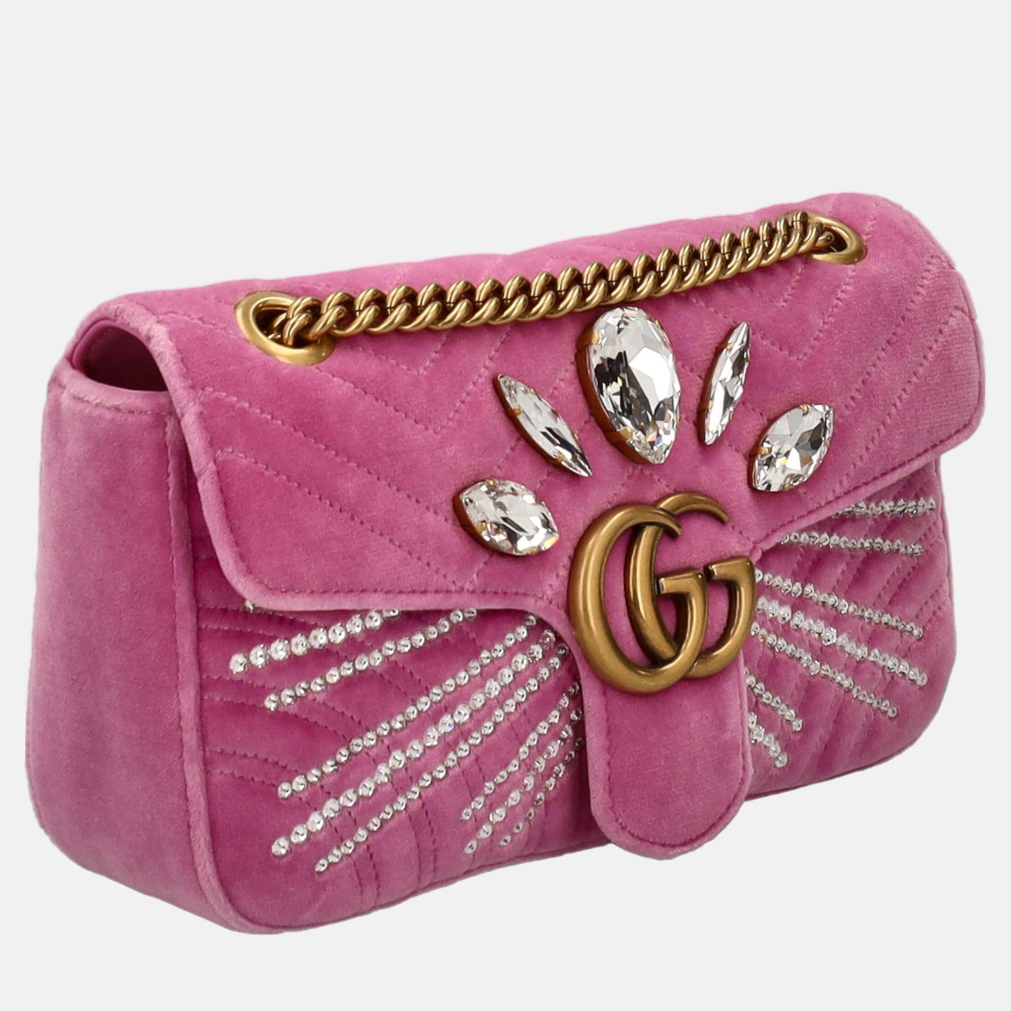 

Gucci Marmont - Women's Fabric Cross Body Bag - Pink