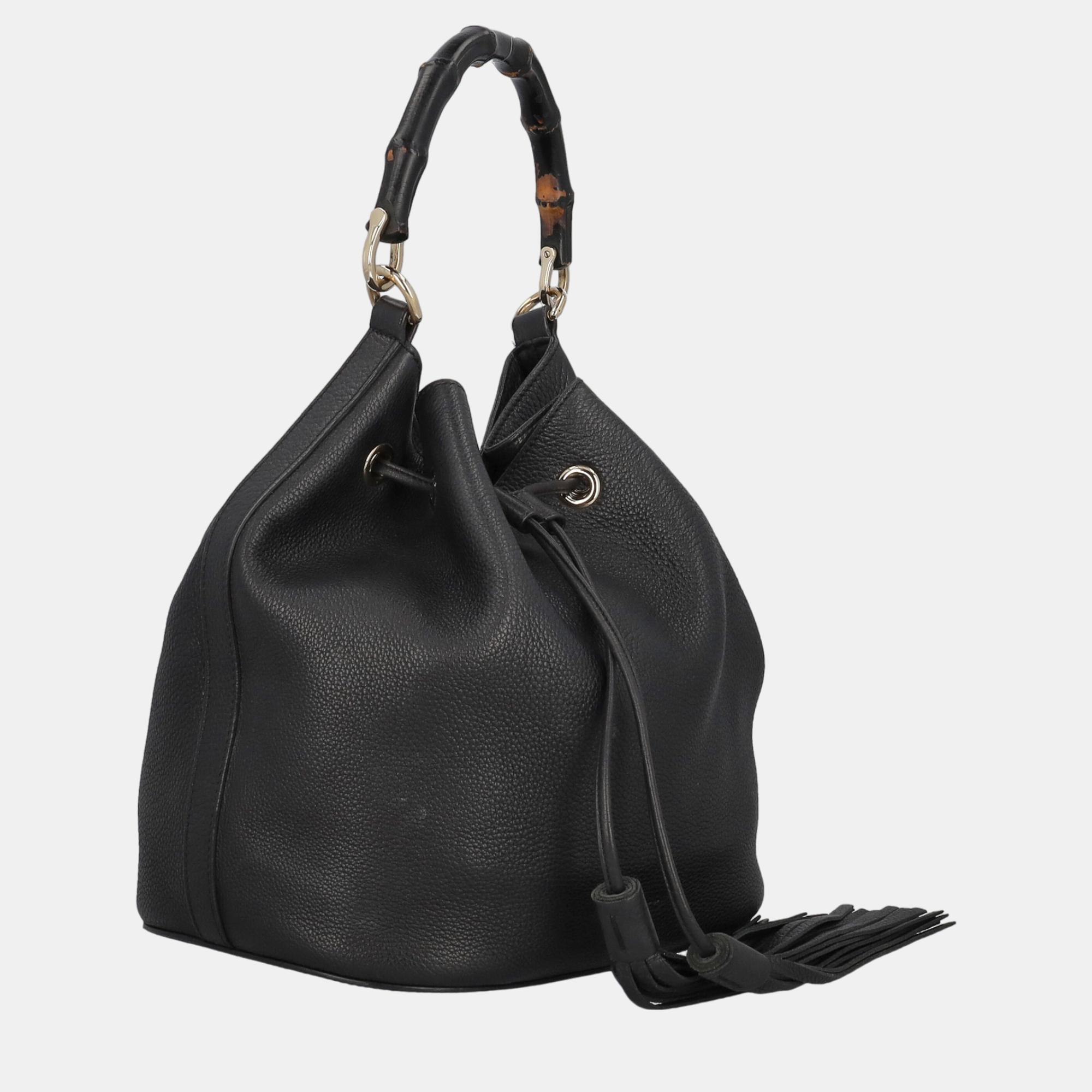

Gucci Women's Leather Bucket Bag - Navy, Navy blue