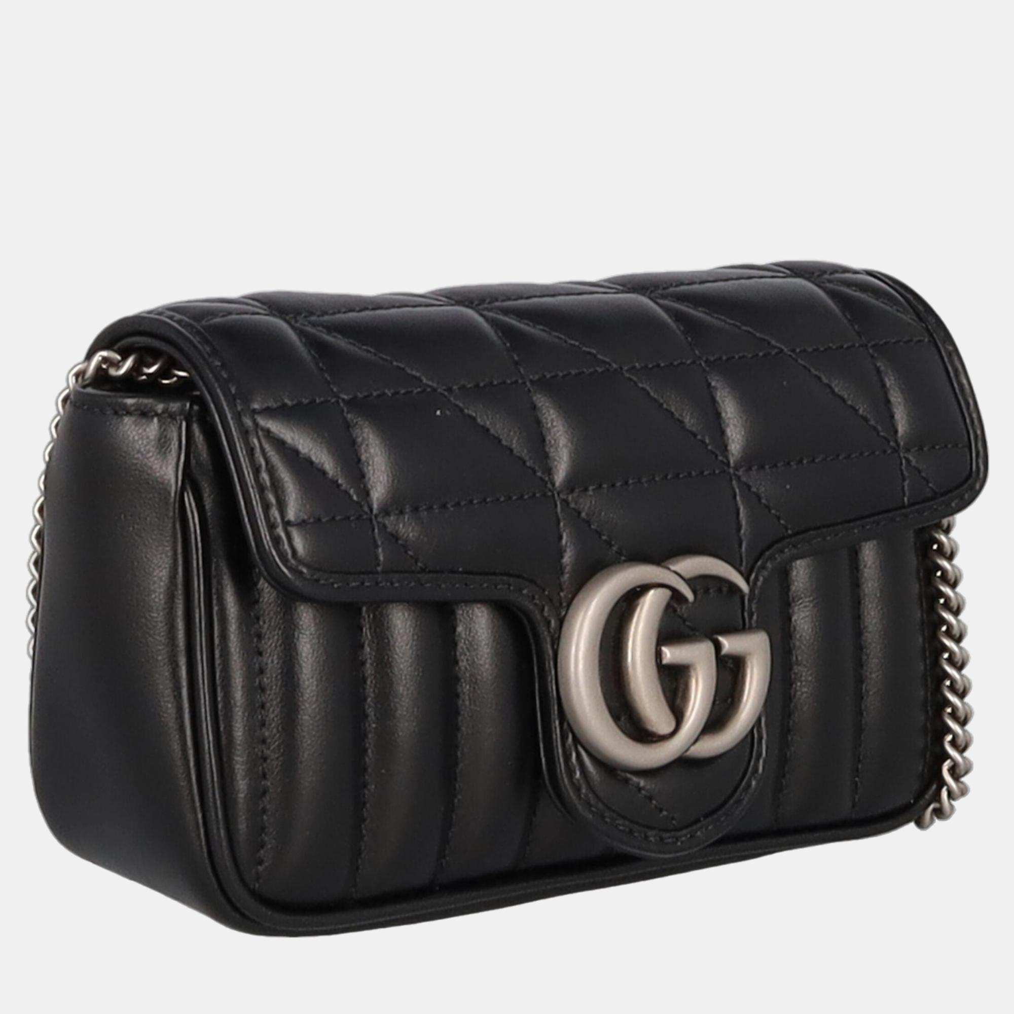 

Gucci Marmont - Women's Leather Cross Body Bag - Black