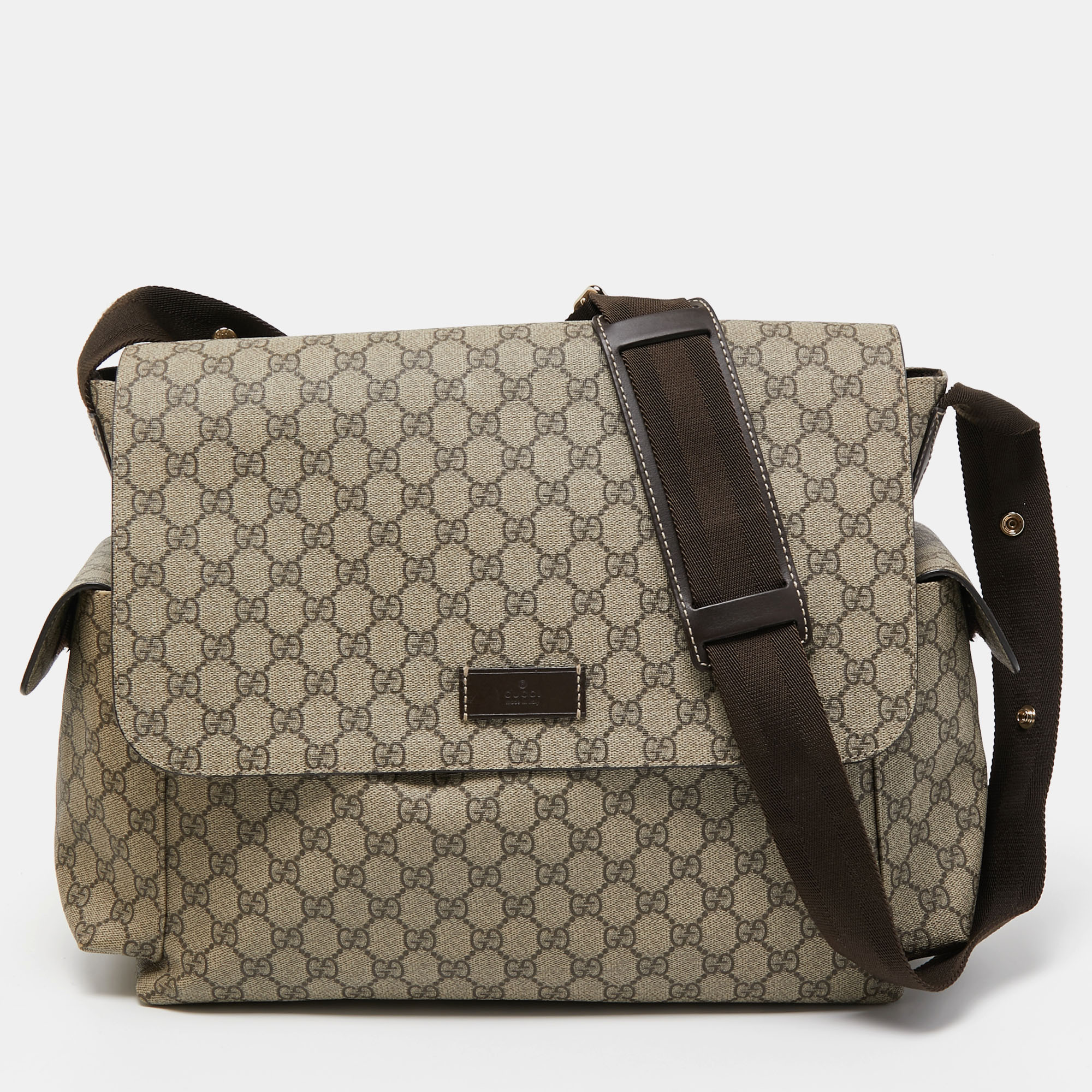 Pre Owned Gucci Beige/Brown GG Supreme Canvas Baby Changing Messenger Bag