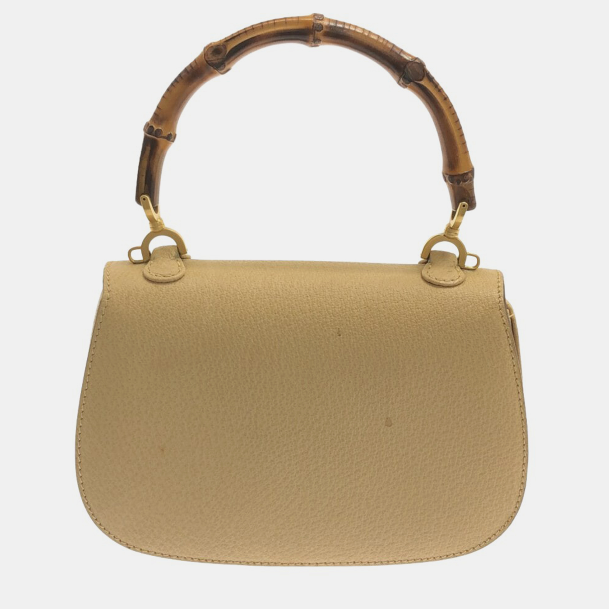 

Gucci Beige Leather Bamboo Top Handle Bag