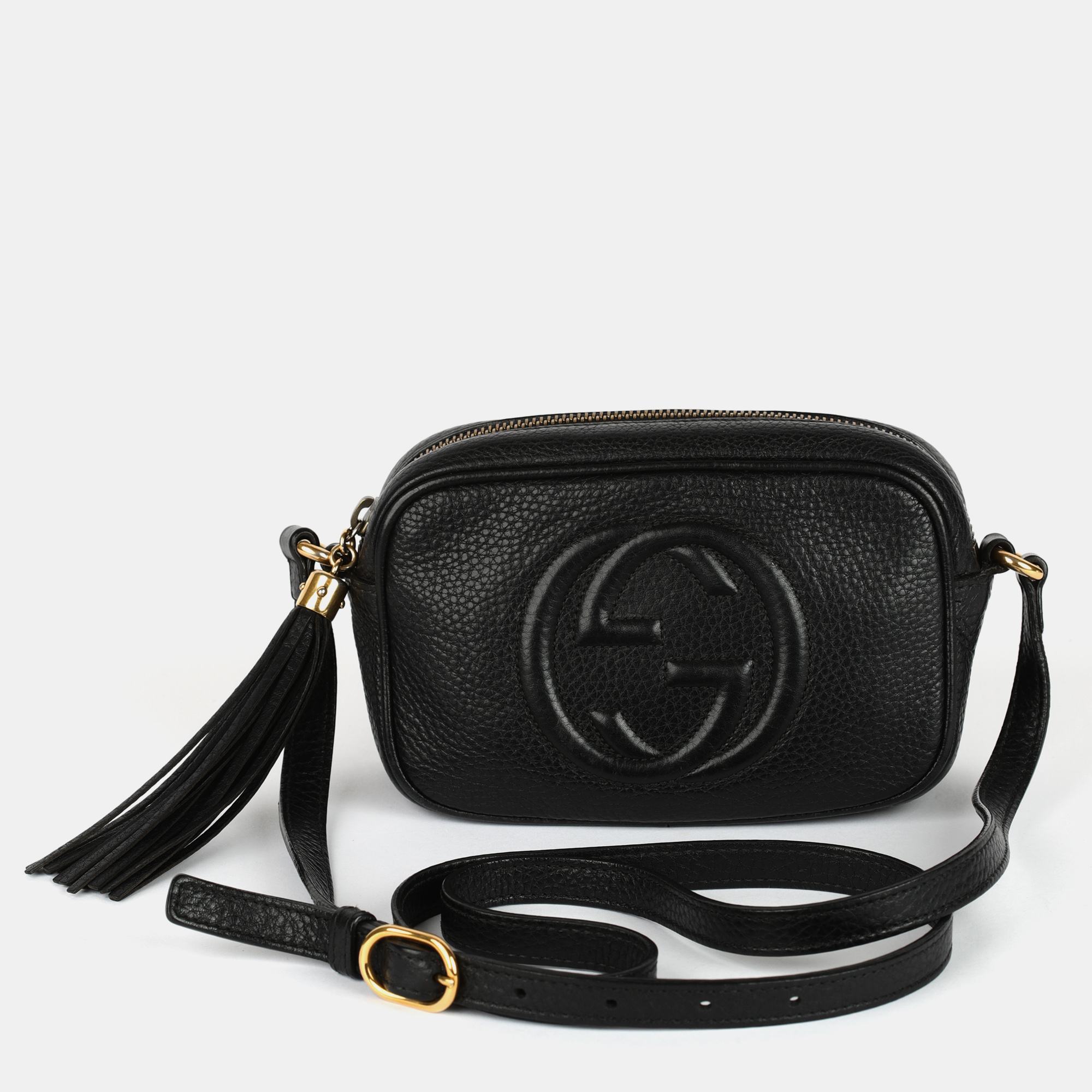 

Gucci Black Grained Calf Leather Mini Soho Bag