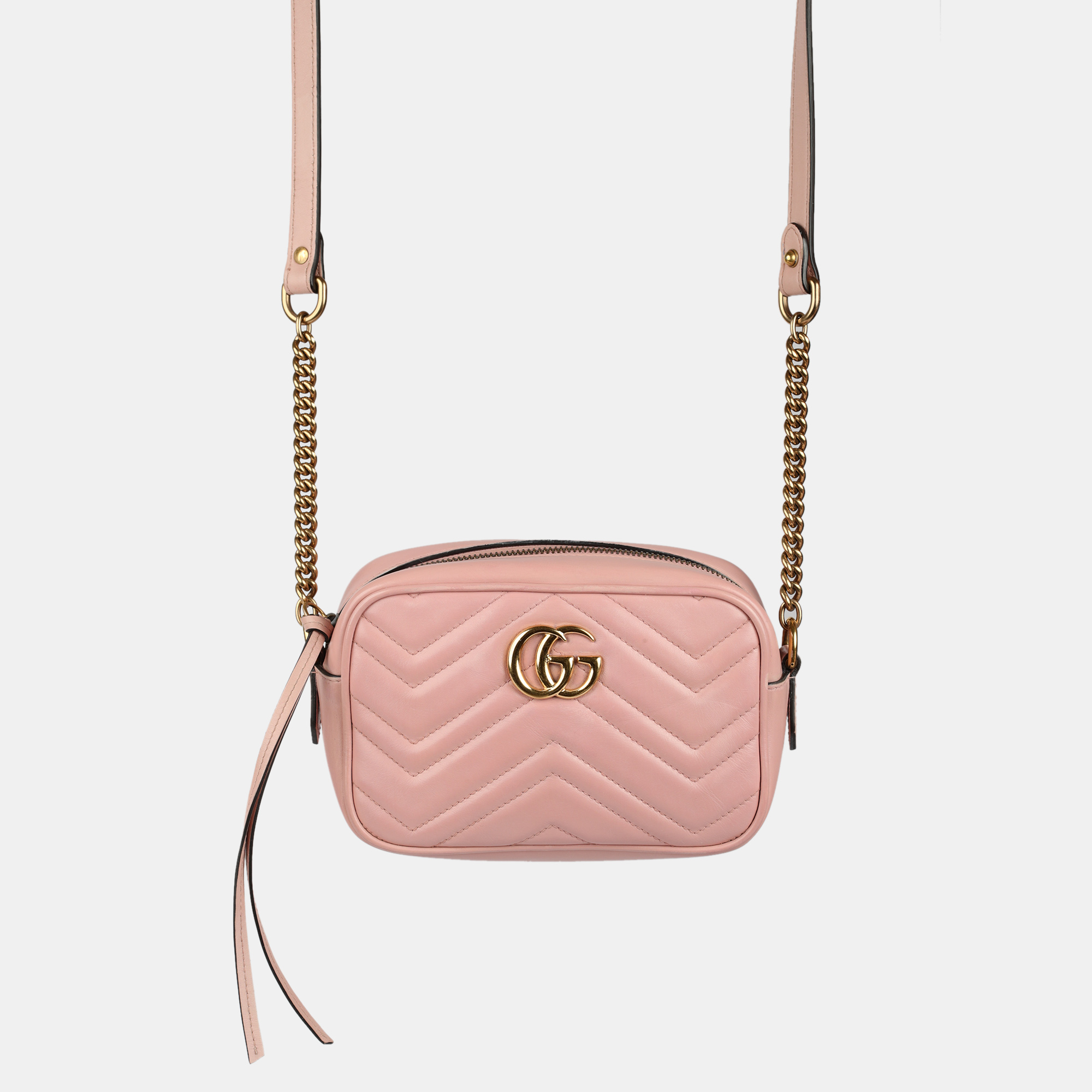 Pre-owned Gucci Pink Calfskin Mini Camera Bag