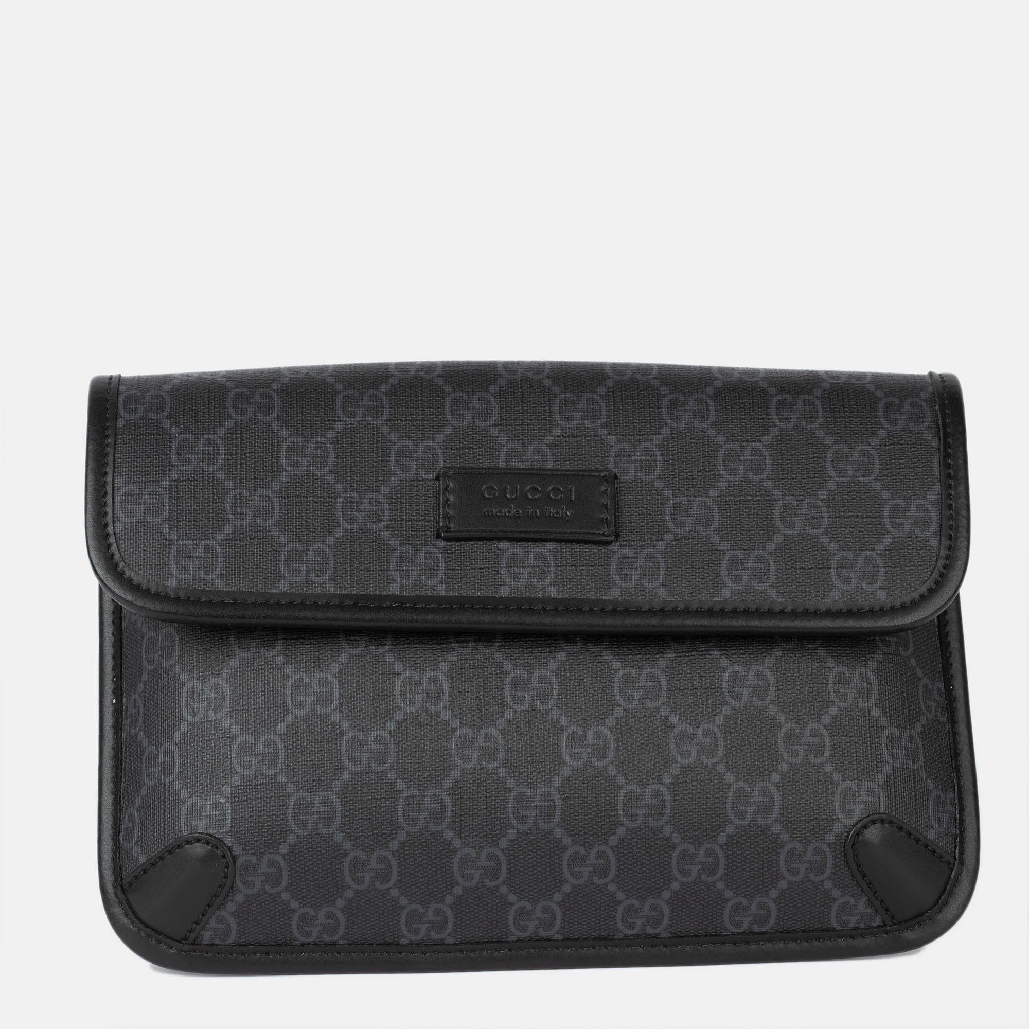 Pre-owned Gucci Gg Canvas Belt Bag In Black
