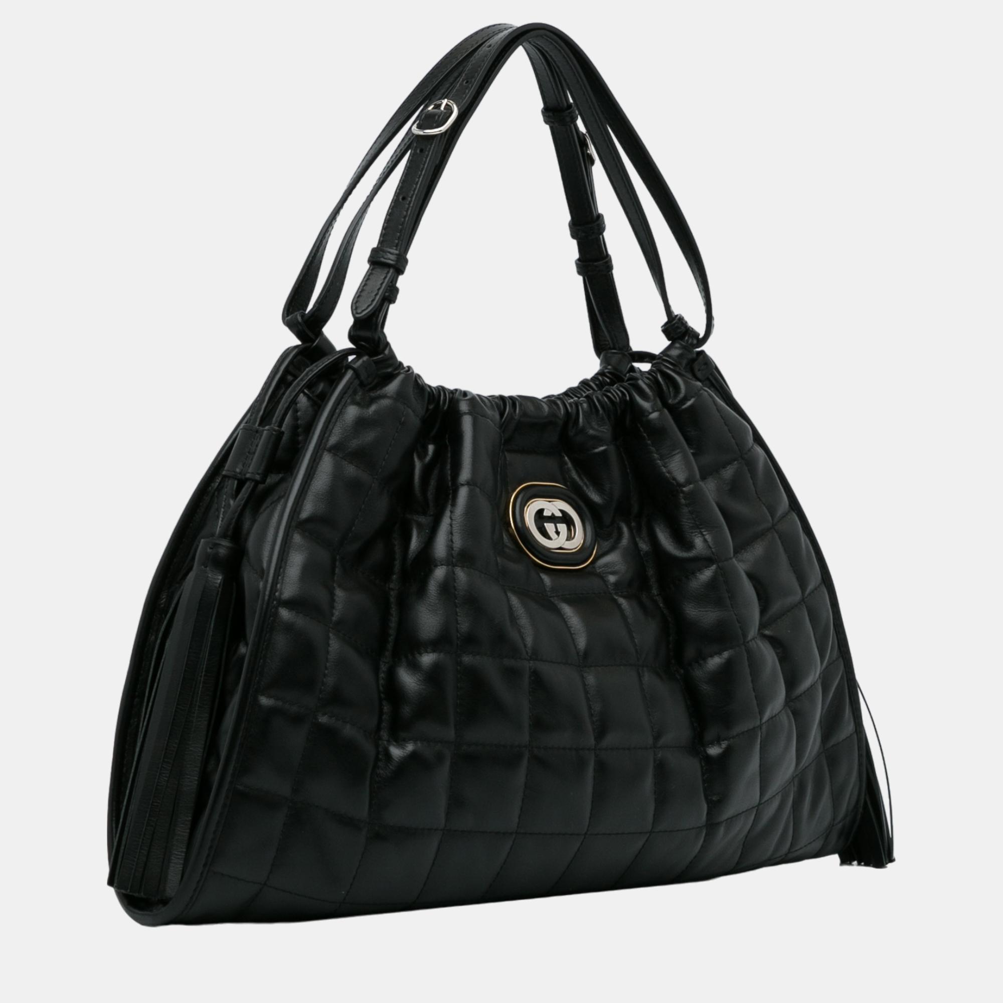 

Gucci Black Medium Deco Satchel