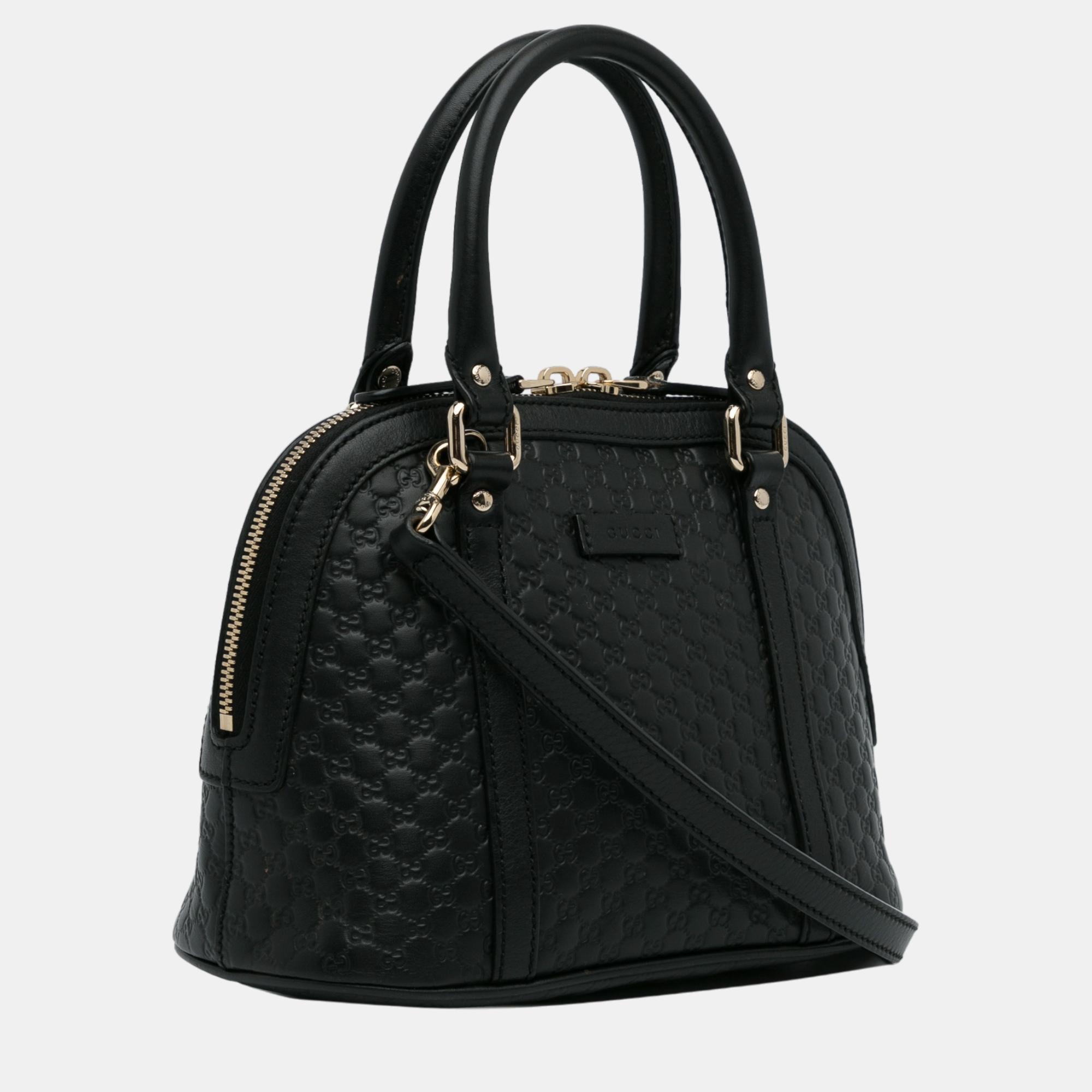 

Gucci Black Mini Microguccissima Dome Satchel