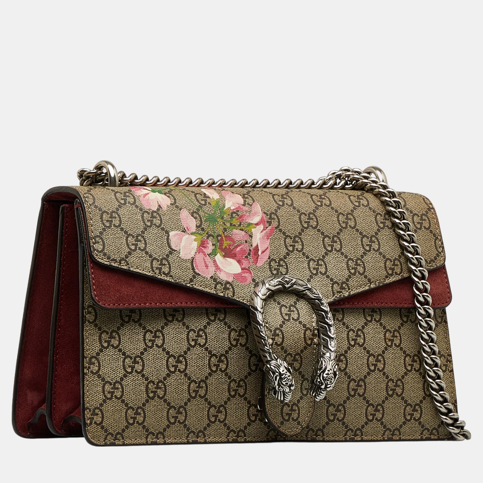 

Gucci Beige/Brown Small GG Supreme Blooms Dionysus Shoulder Bag