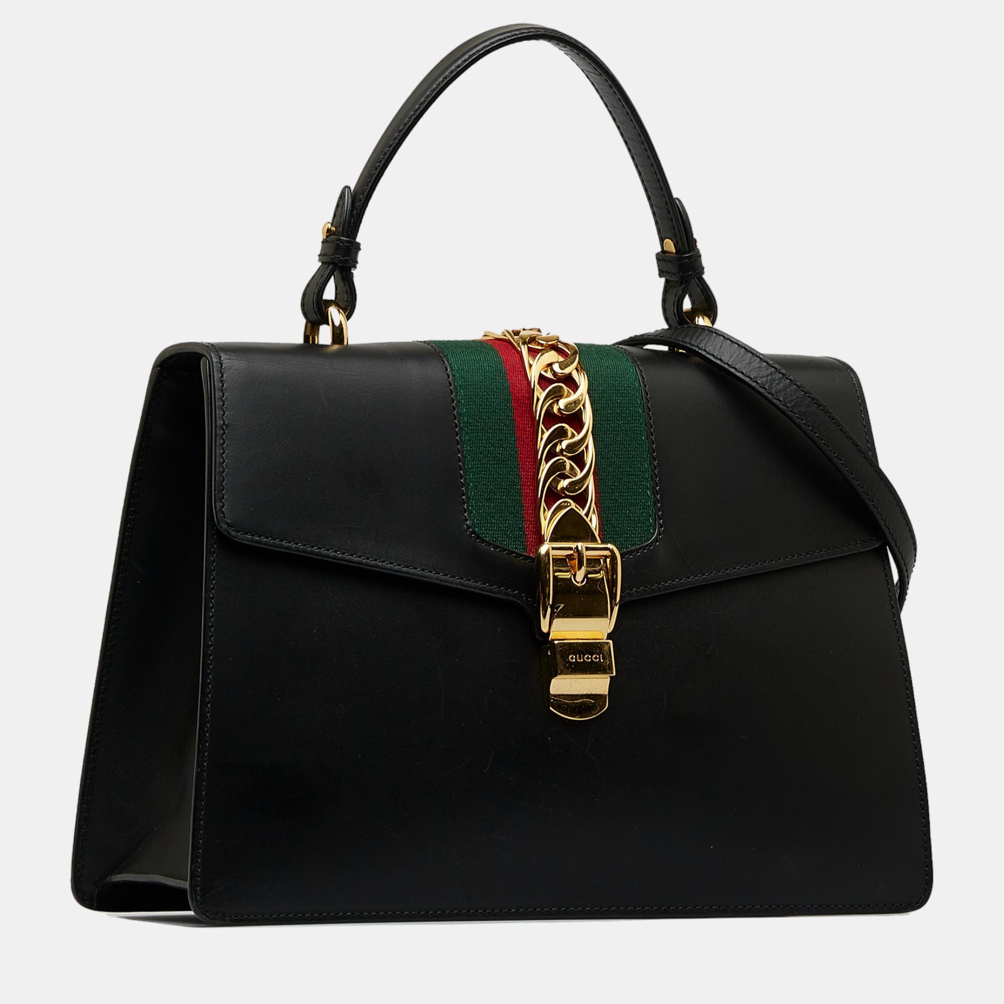 

Gucci Black Medium Sylvie Top Handle Bag