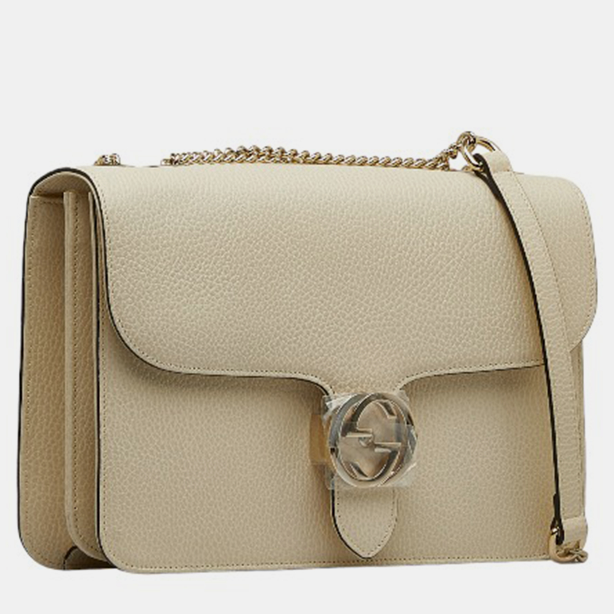 

Gucci White Medium Dollar Interlocking GG Shoulder Bag