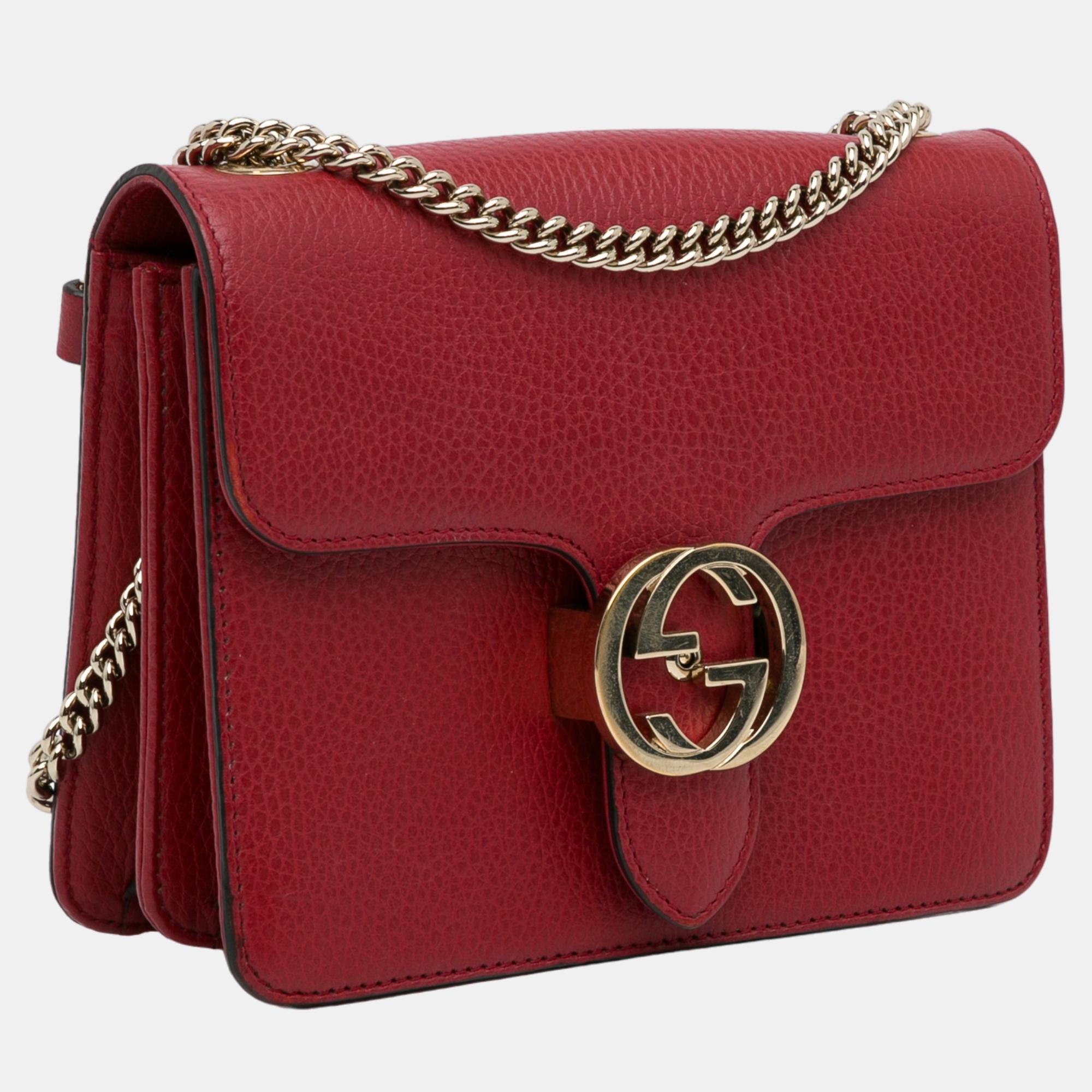 

Gucci Red Small Dollar Interlocking G Crossbody