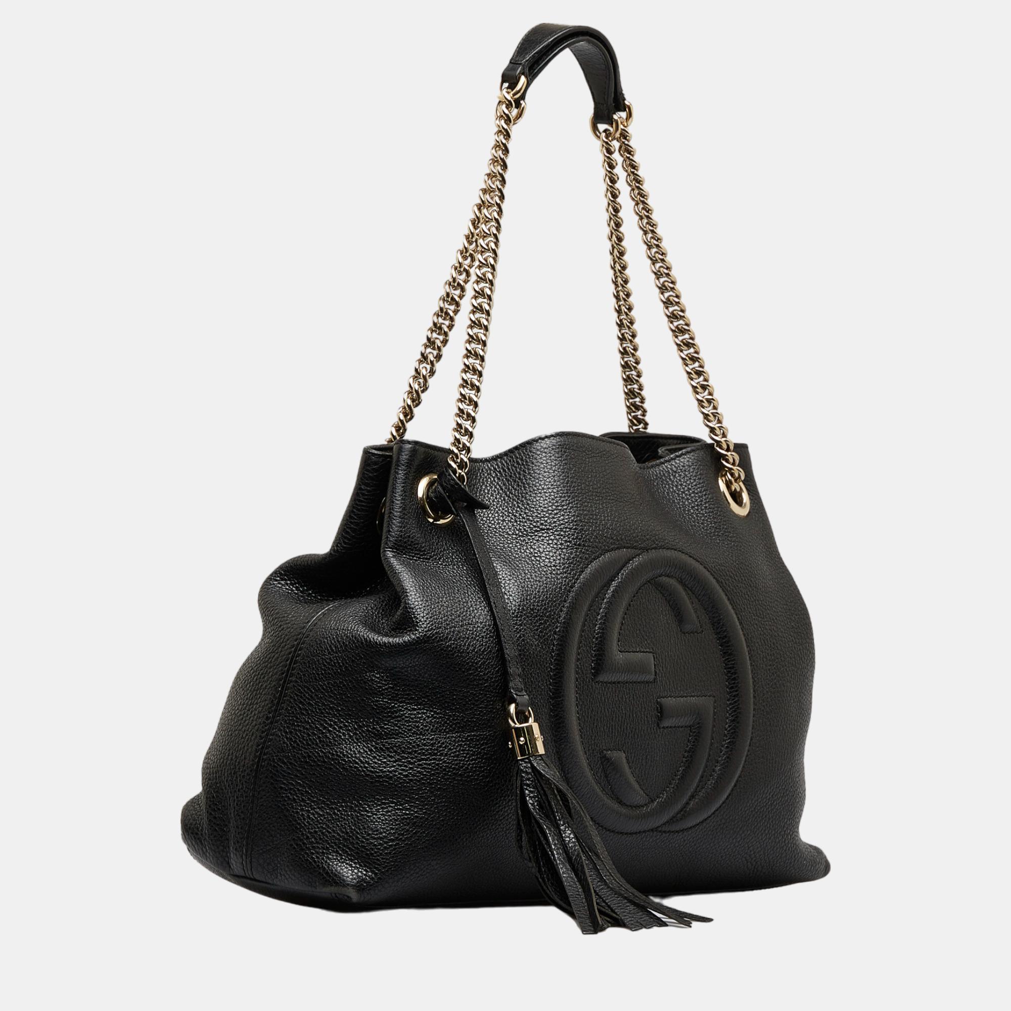 

Gucci Black Medium Soho Chain Tote