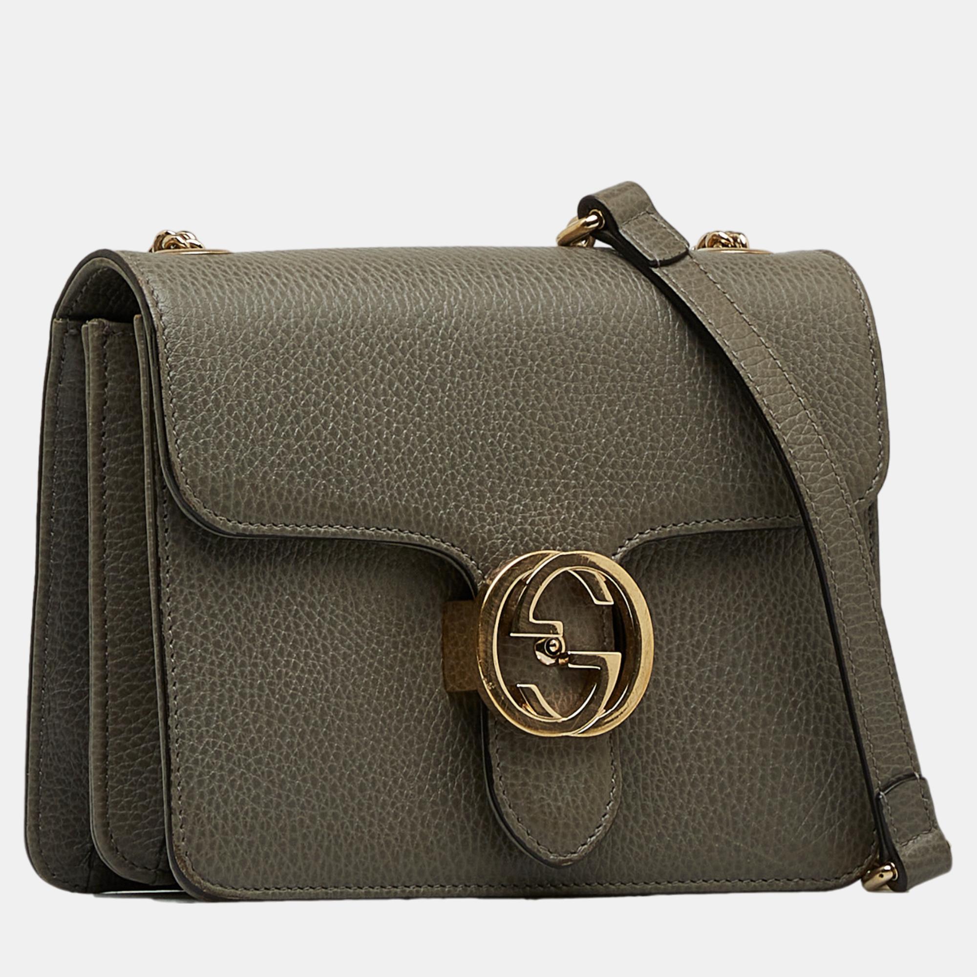 

Gucci Grey Small Dollar Interlocking G Crossbody