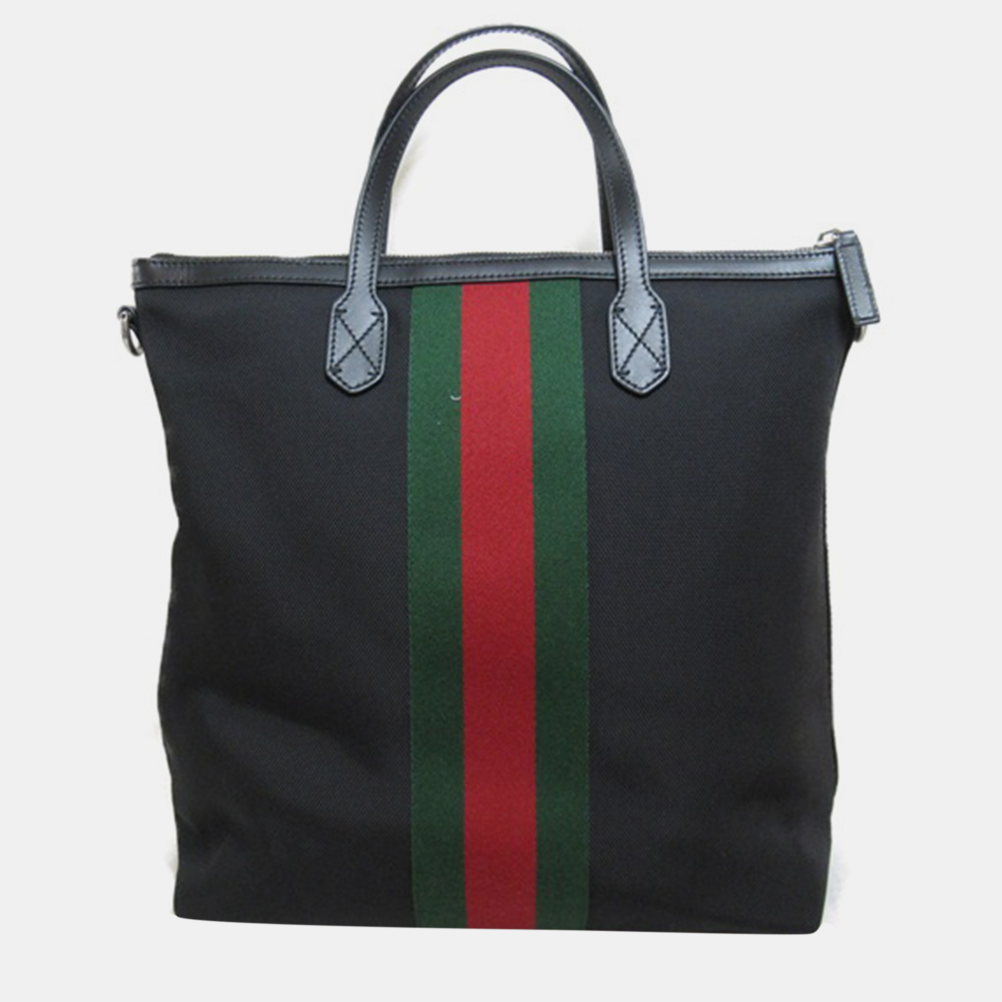 

Gucci Black Canvas Canvas Web Ophidia Tote Bag