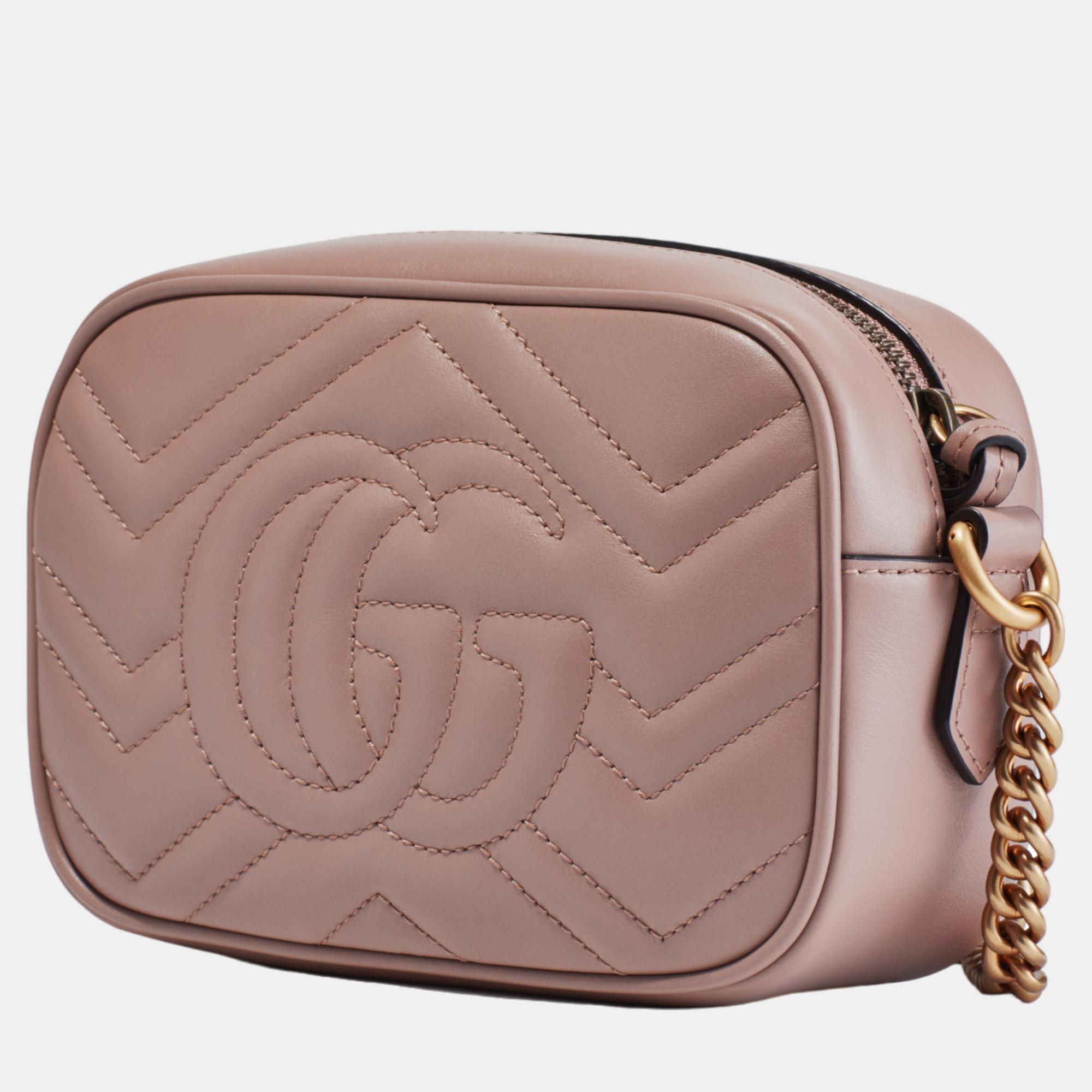 

Gucci GG Marmont Mini Leather Shoulder Bag, Beige