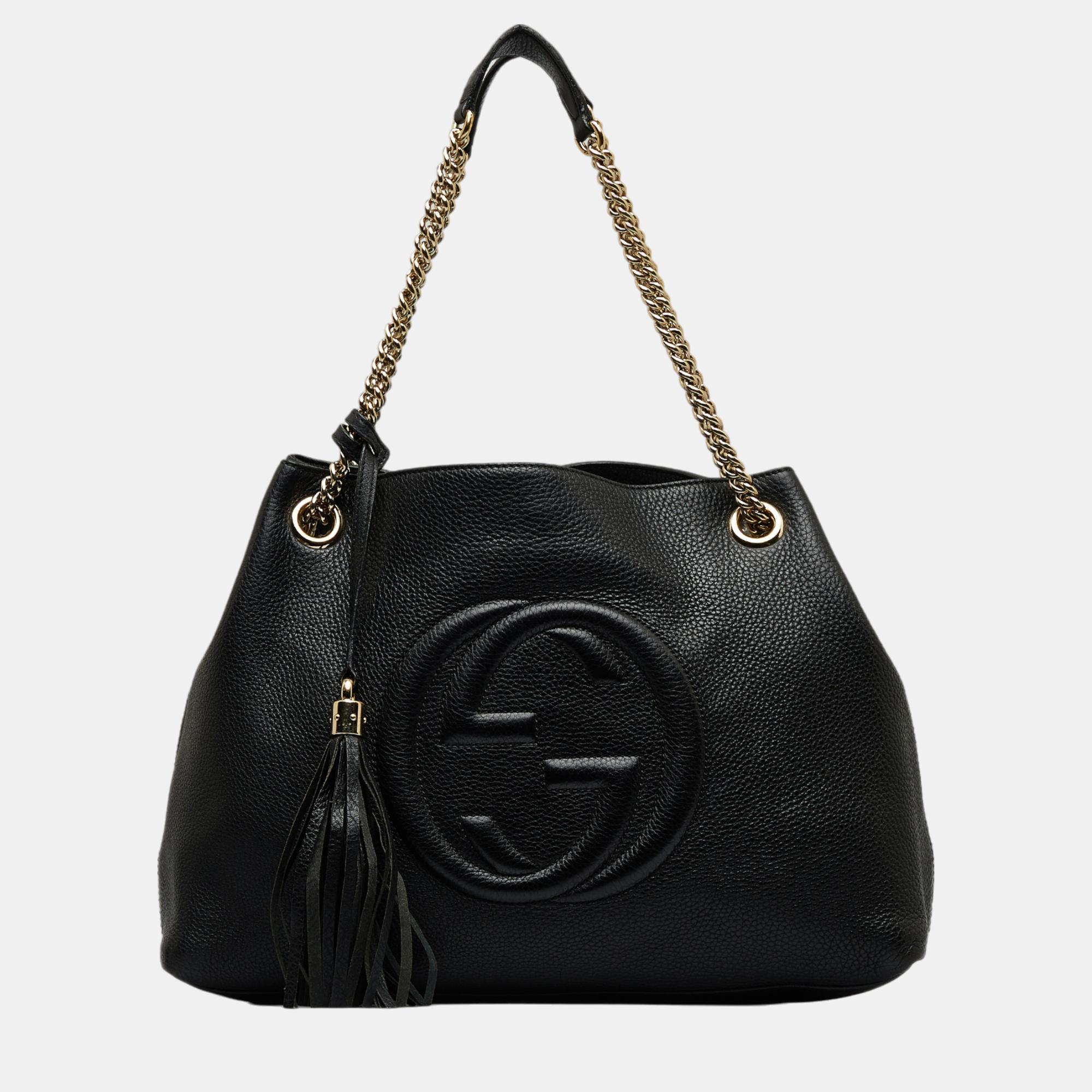 

Gucci Black Medium Soho Chain Tote