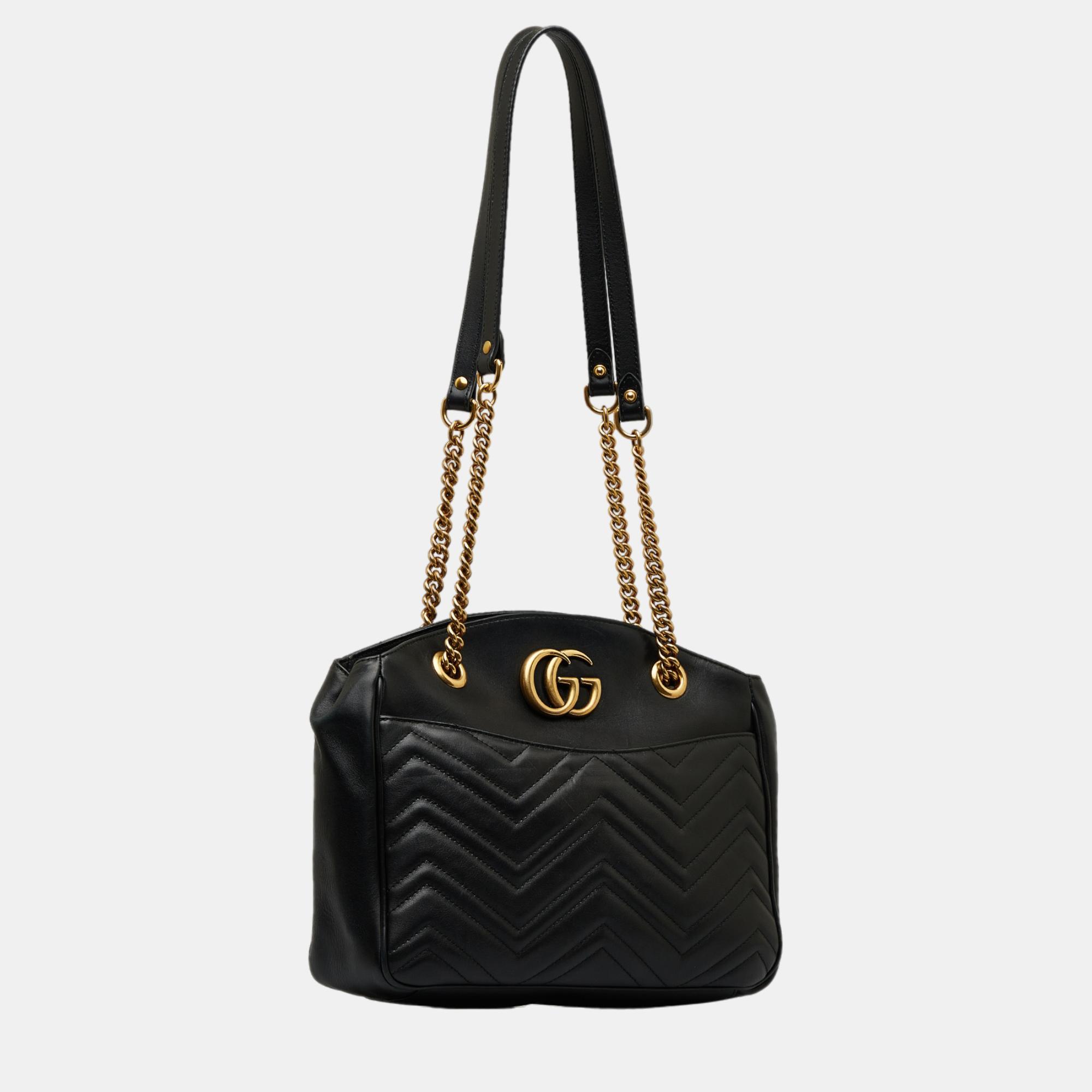 

Gucci Black GG Marmont Matelasse Leather Shoulder Bag