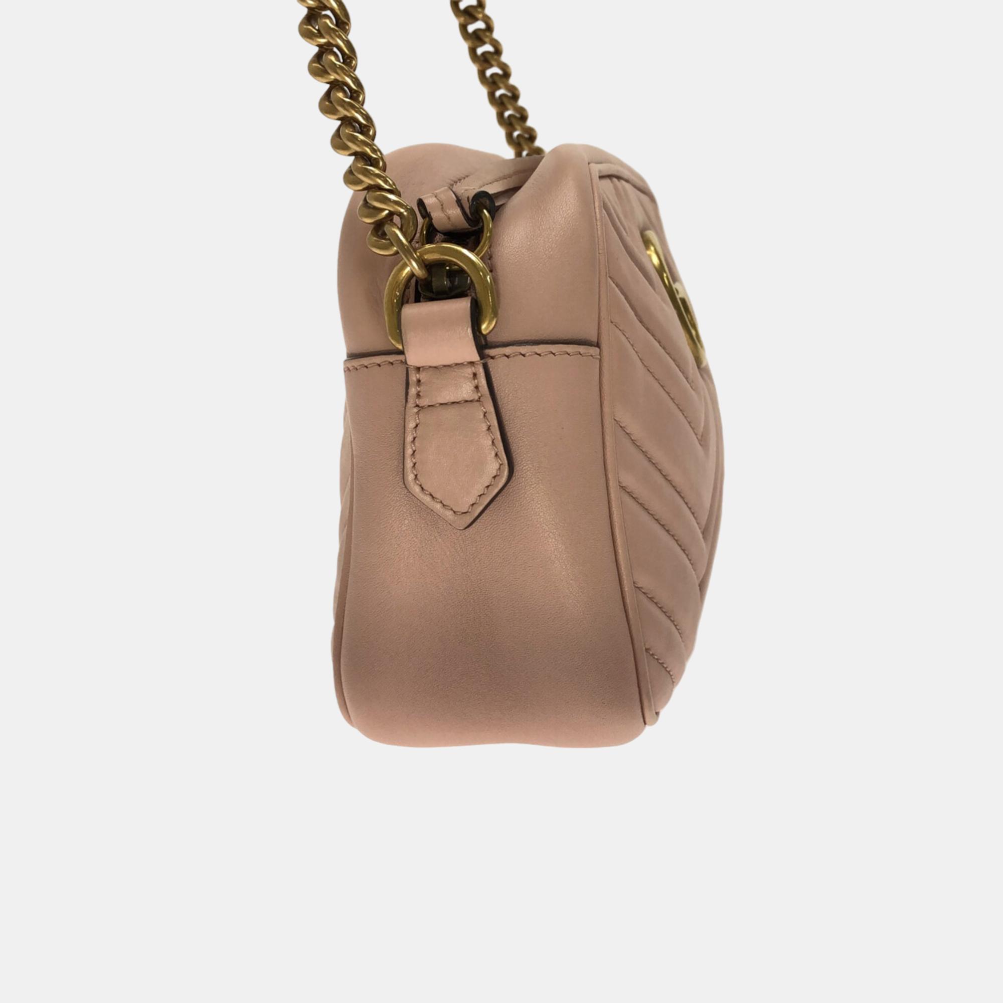 

Gucci Pink Small GG Marmont Matelasse Crossbody