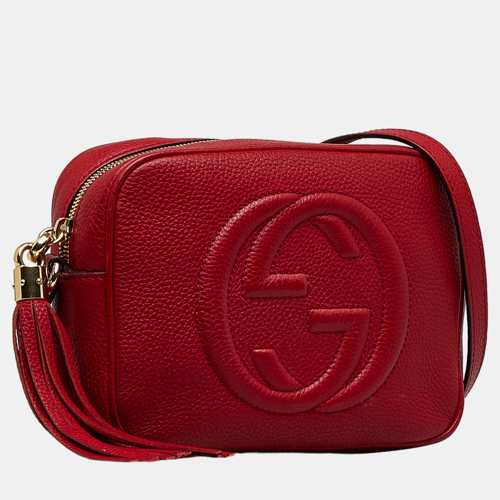 

Gucci Red Small Soho Disco Crossbody Bag