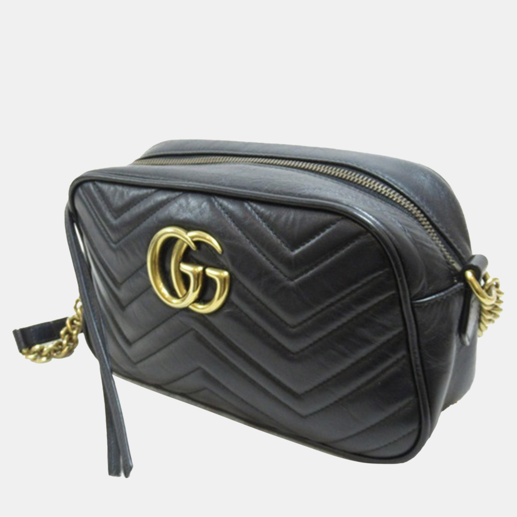 

Gucci Black Small GG Marmont Matelasse Crossbody