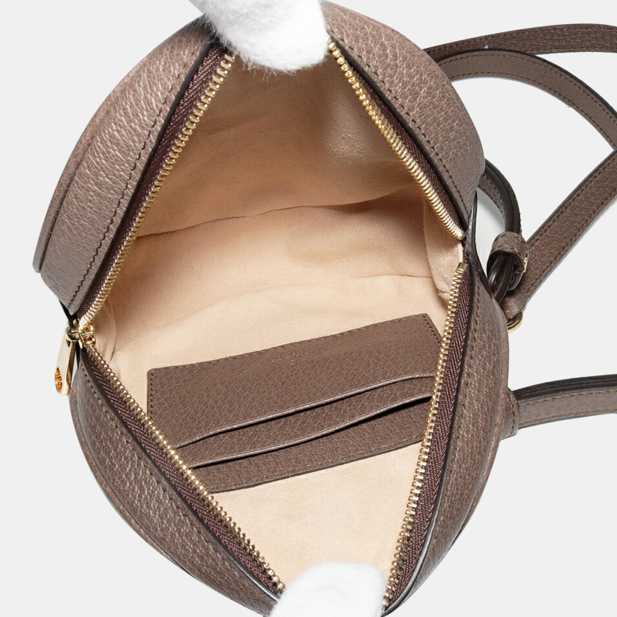 

Gucci Beige GG Supreme Canvas Mini Round Ophidia Backpack